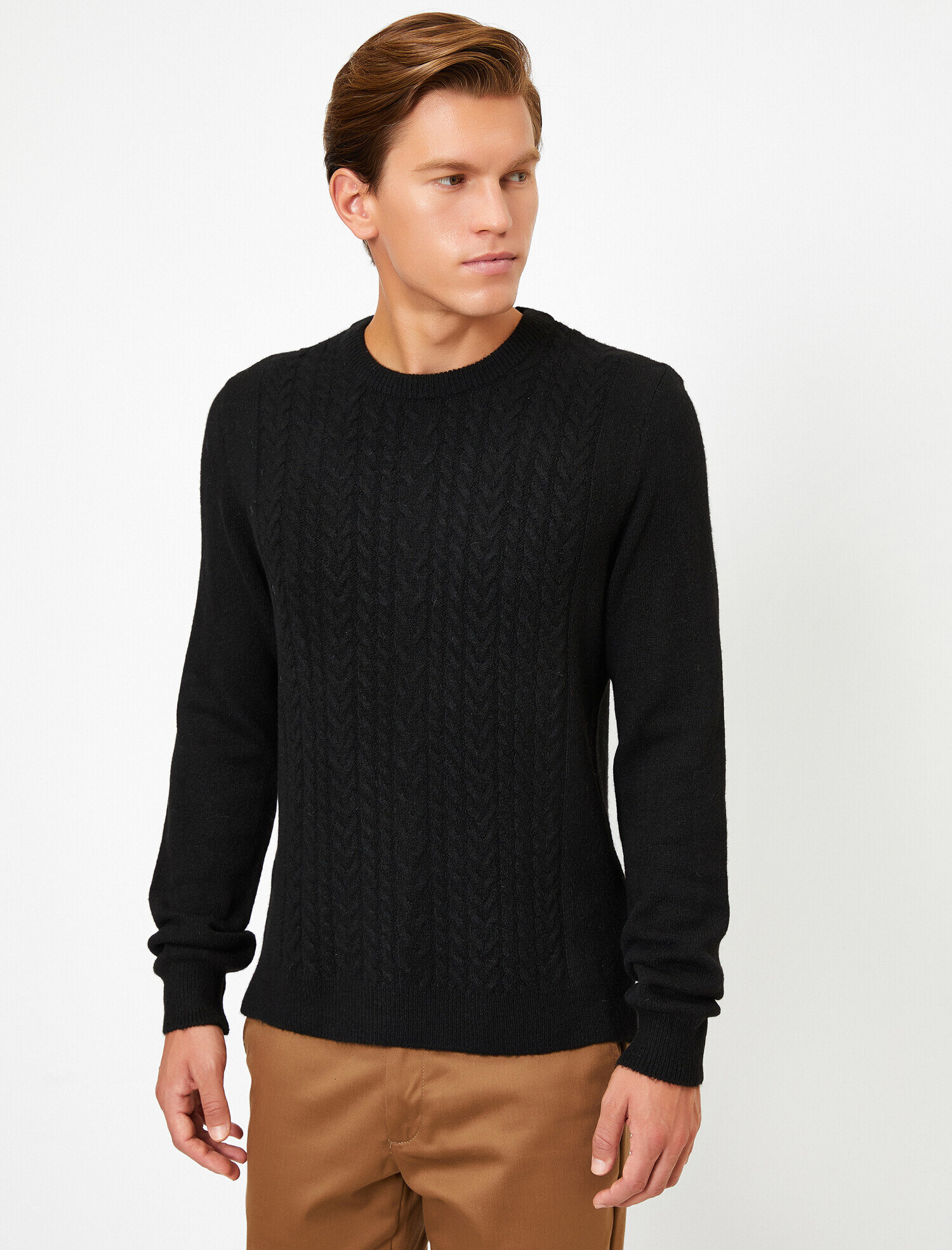 Bisiklet Yaka Slim Fit Triko Kazak