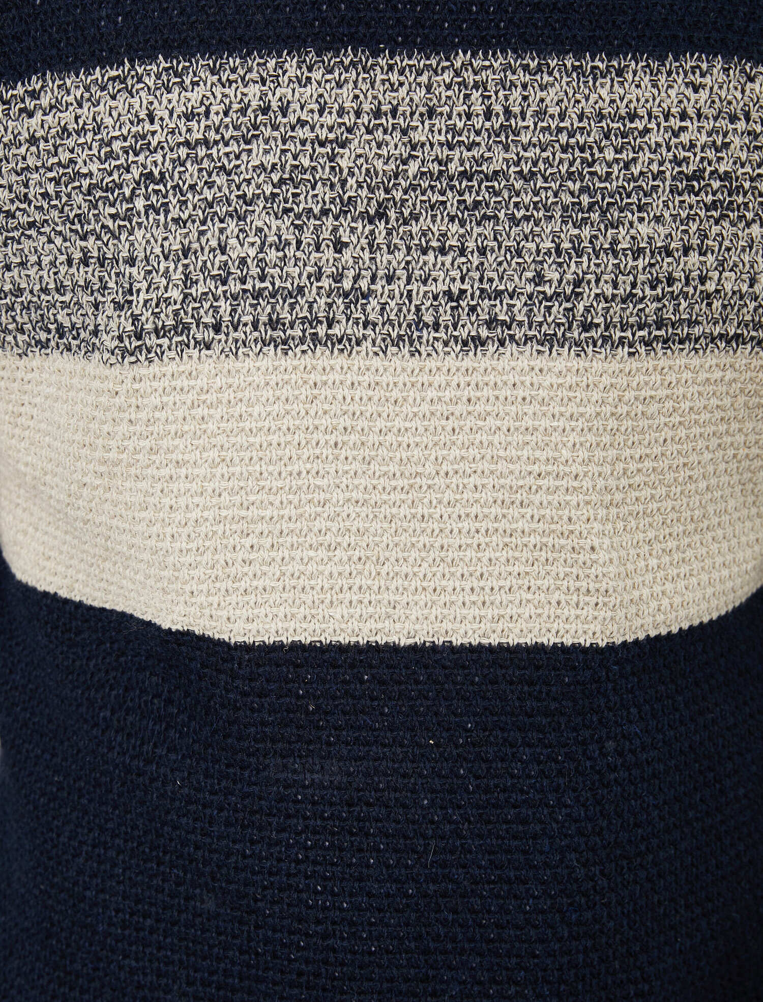   Renk Bloklu Bisiklet Yaka Uzun Kollu Triko Kazak