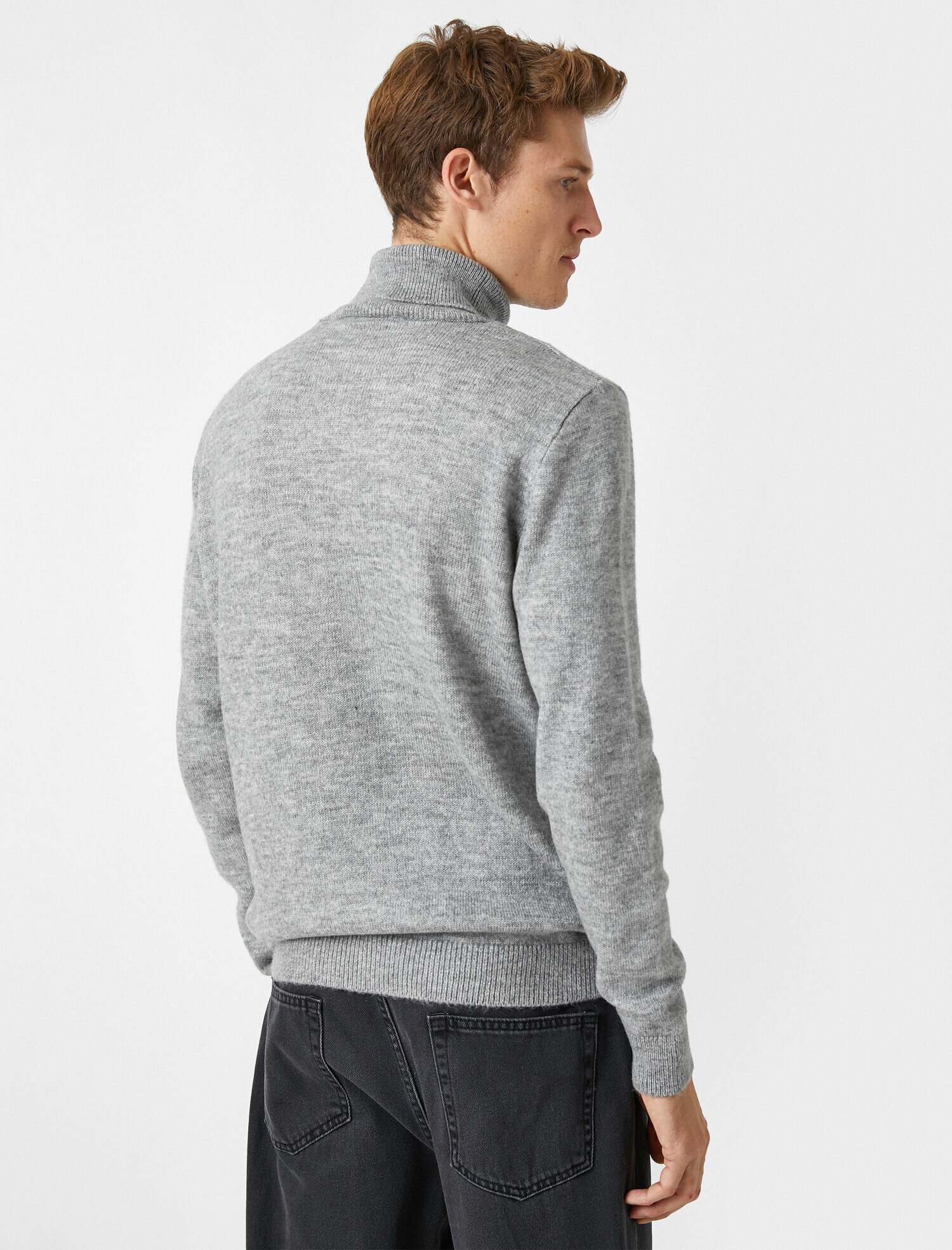   Boğazlı Triko Kazak Uzun Kollu