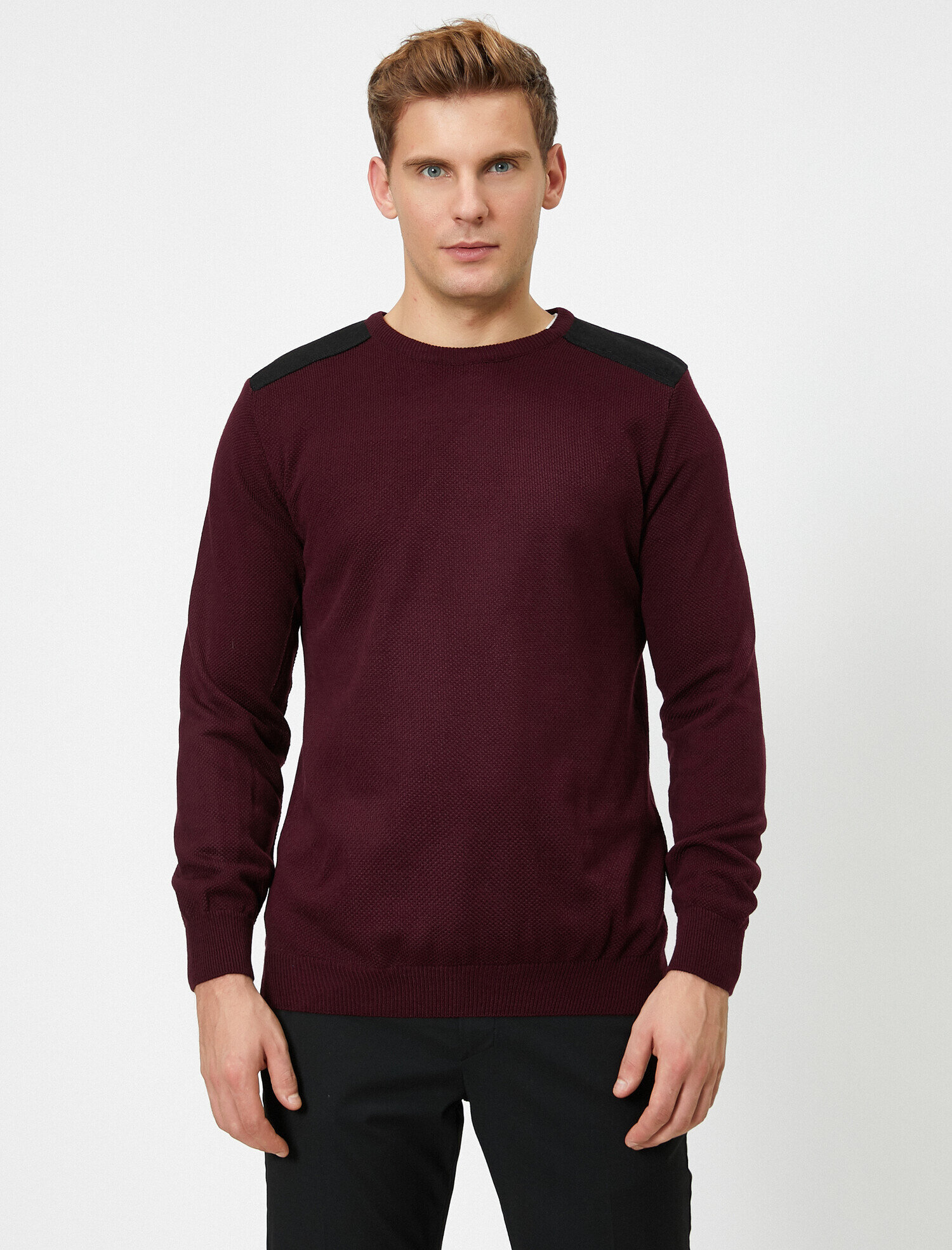   Omuz Detaylı Kazak Bisiklet Yaka