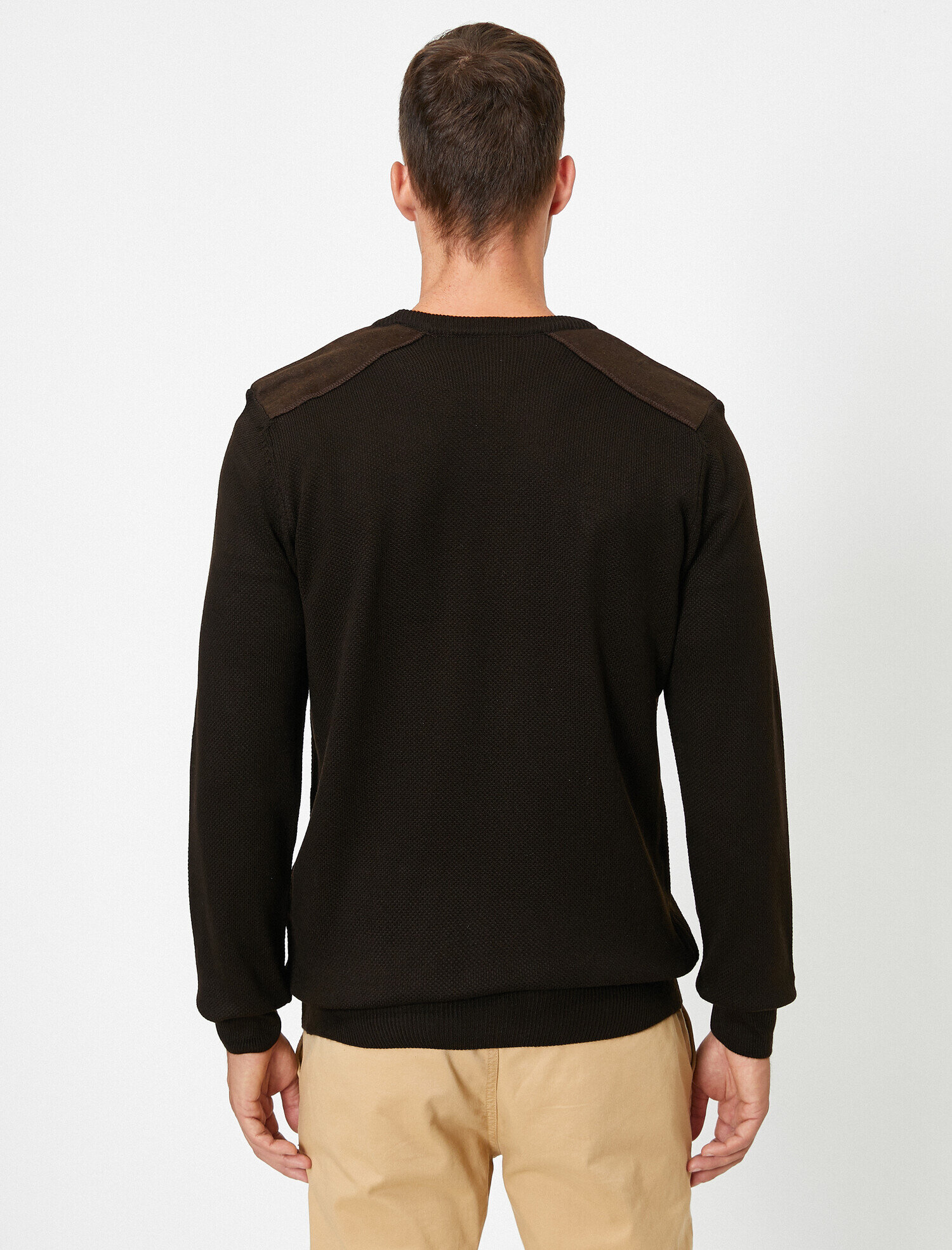   Omuz Detaylı Kazak Bisiklet Yaka