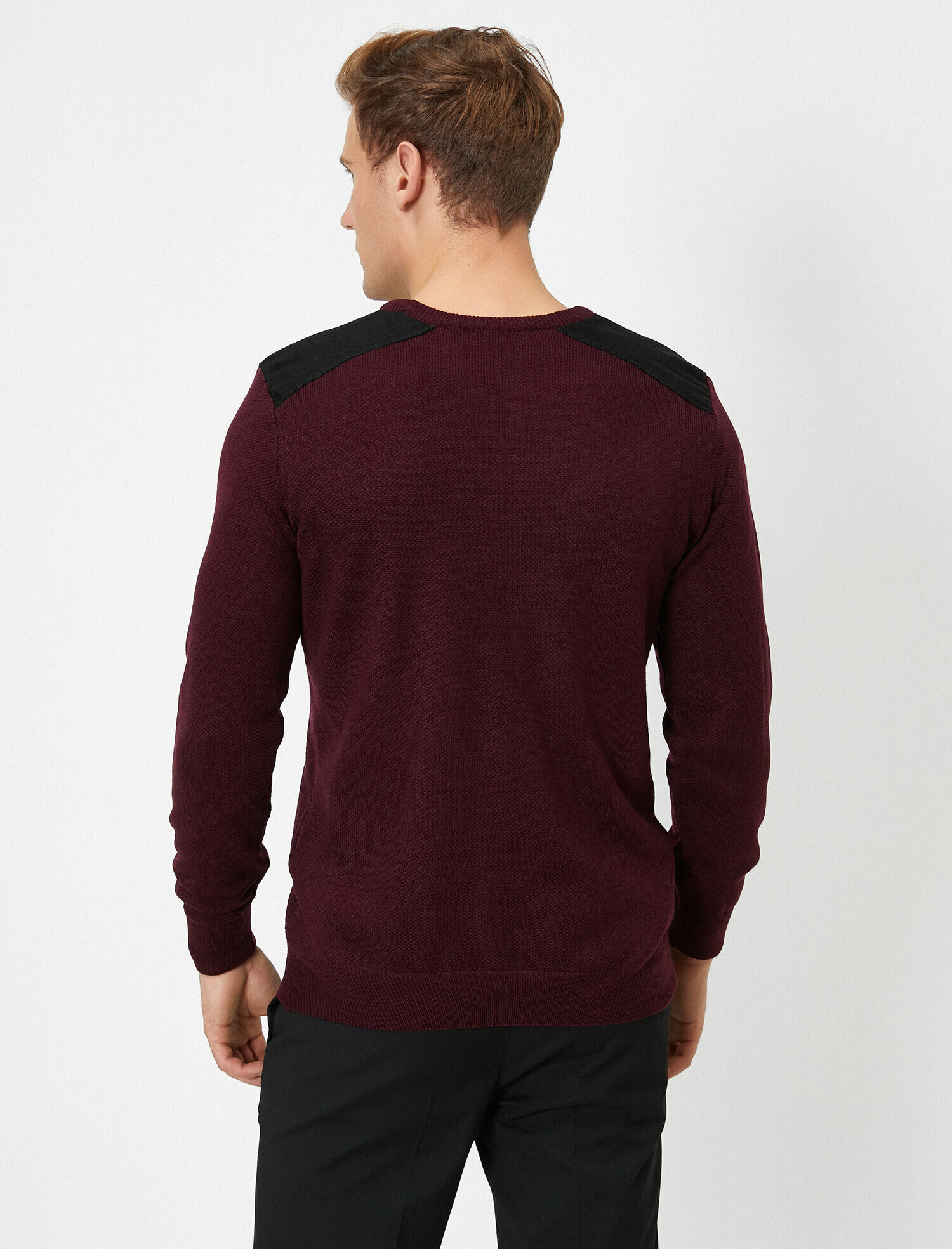   Omuz Detaylı Kazak Bisiklet Yaka