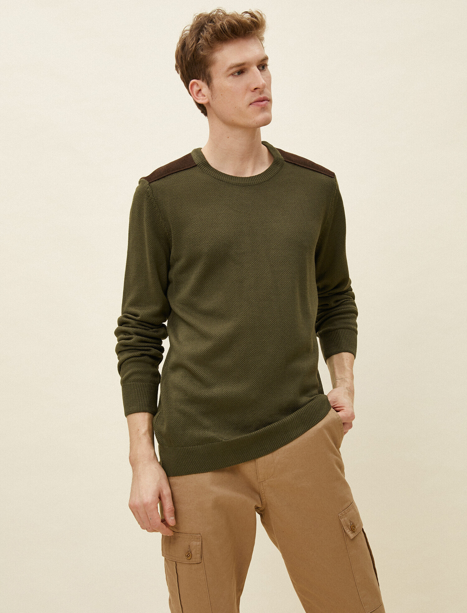   Omuz Detaylı Kazak Bisiklet Yaka