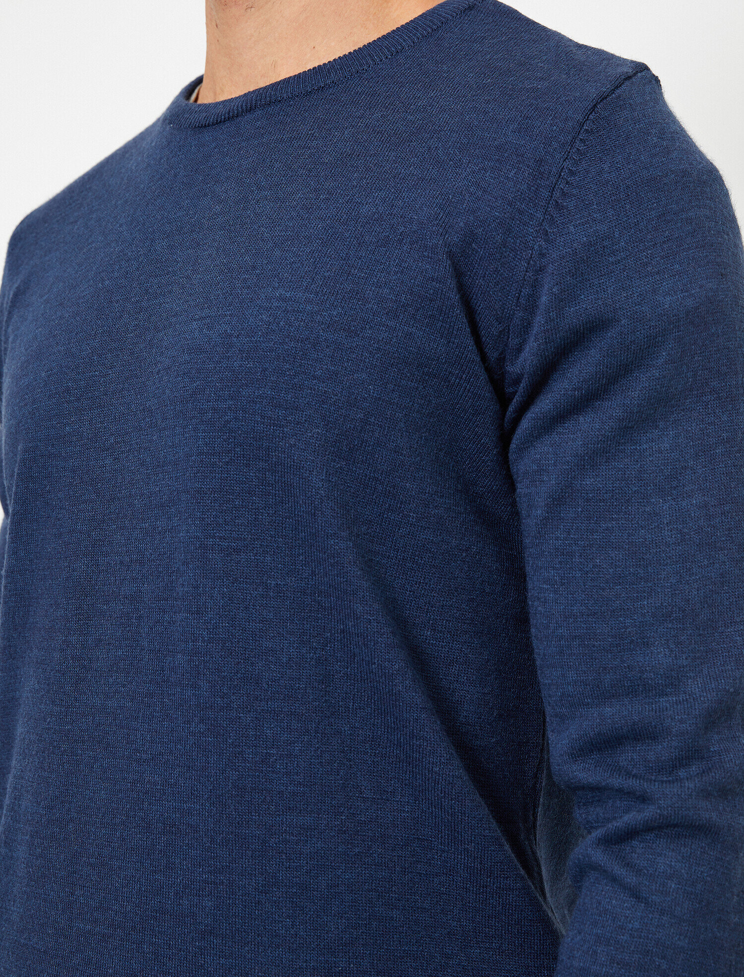   Basic Triko Kazak Bisiklet Yaka Uzun Kollu