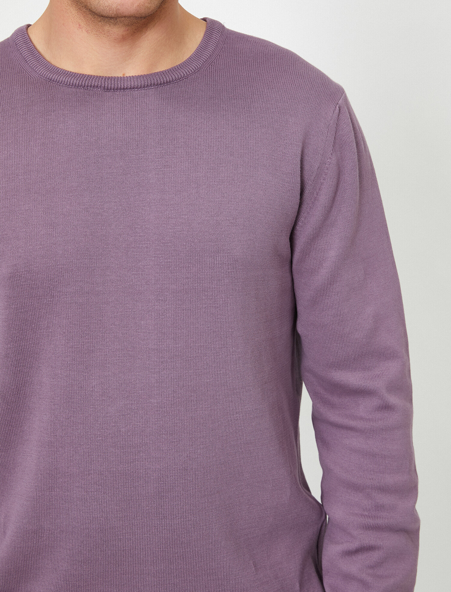   Basic Triko Kazak Bisiklet Yaka Uzun Kollu