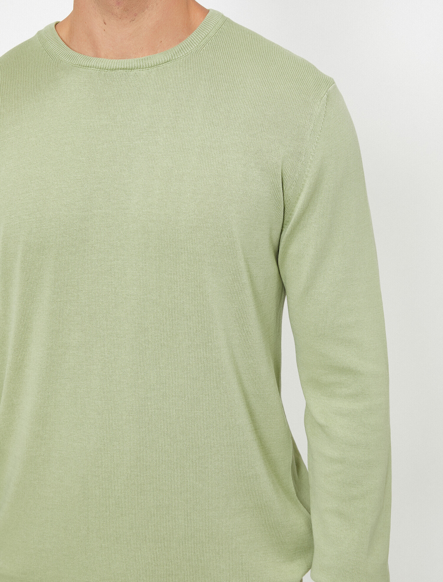   Basic Triko Kazak Bisiklet Yaka Uzun Kollu