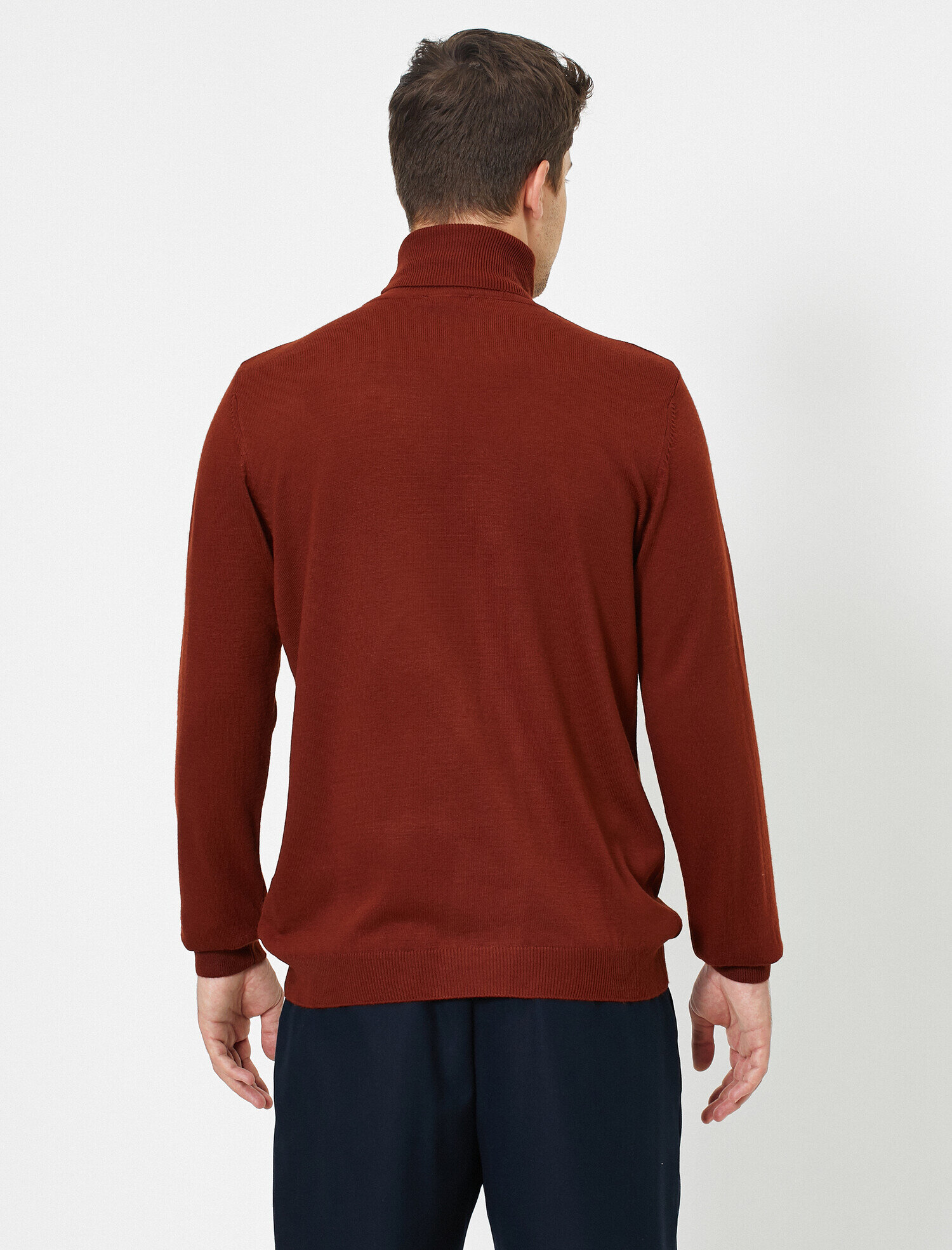   Boğazlı Uzun Kollu Dar Kesim Triko Kazak