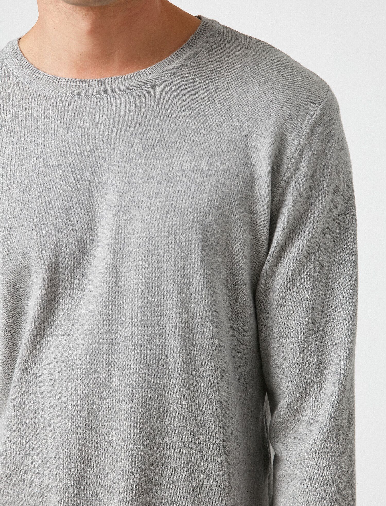   Uzun Kollu Triko Kazak Pamuklu Bisiklet Yaka