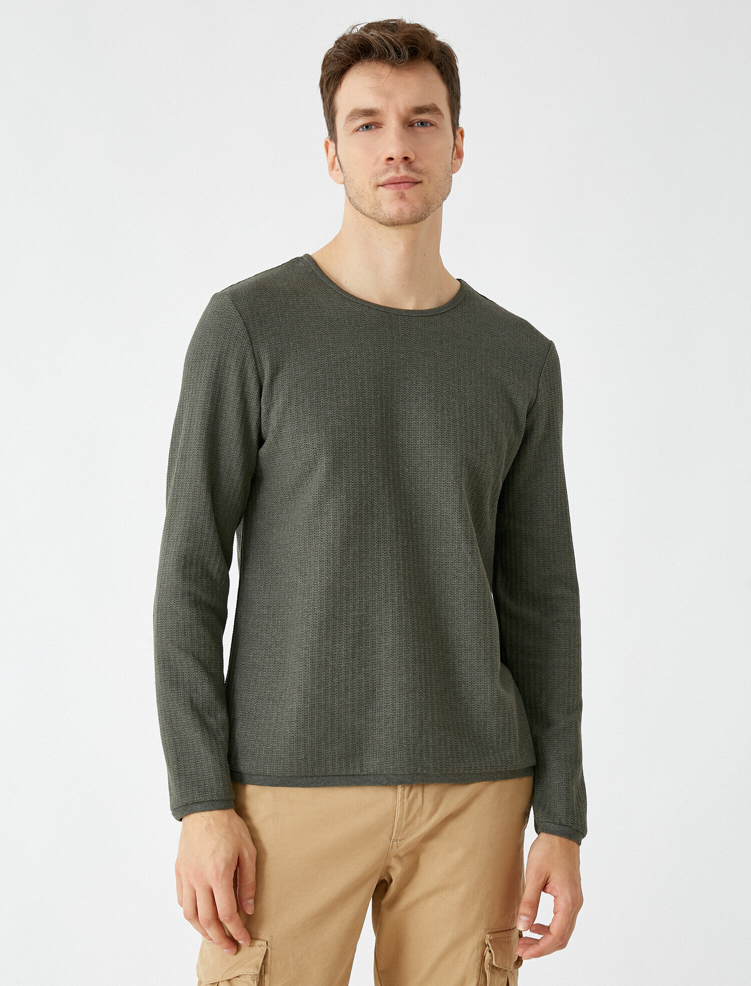   Basic Bisiklet Yaka Uzun Kollu Kazak