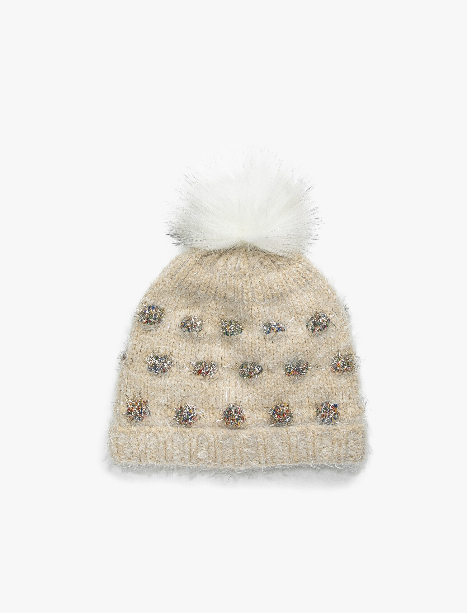  Kız Çocuk Ponponlu Simli Puantiyeli Atkı Seti