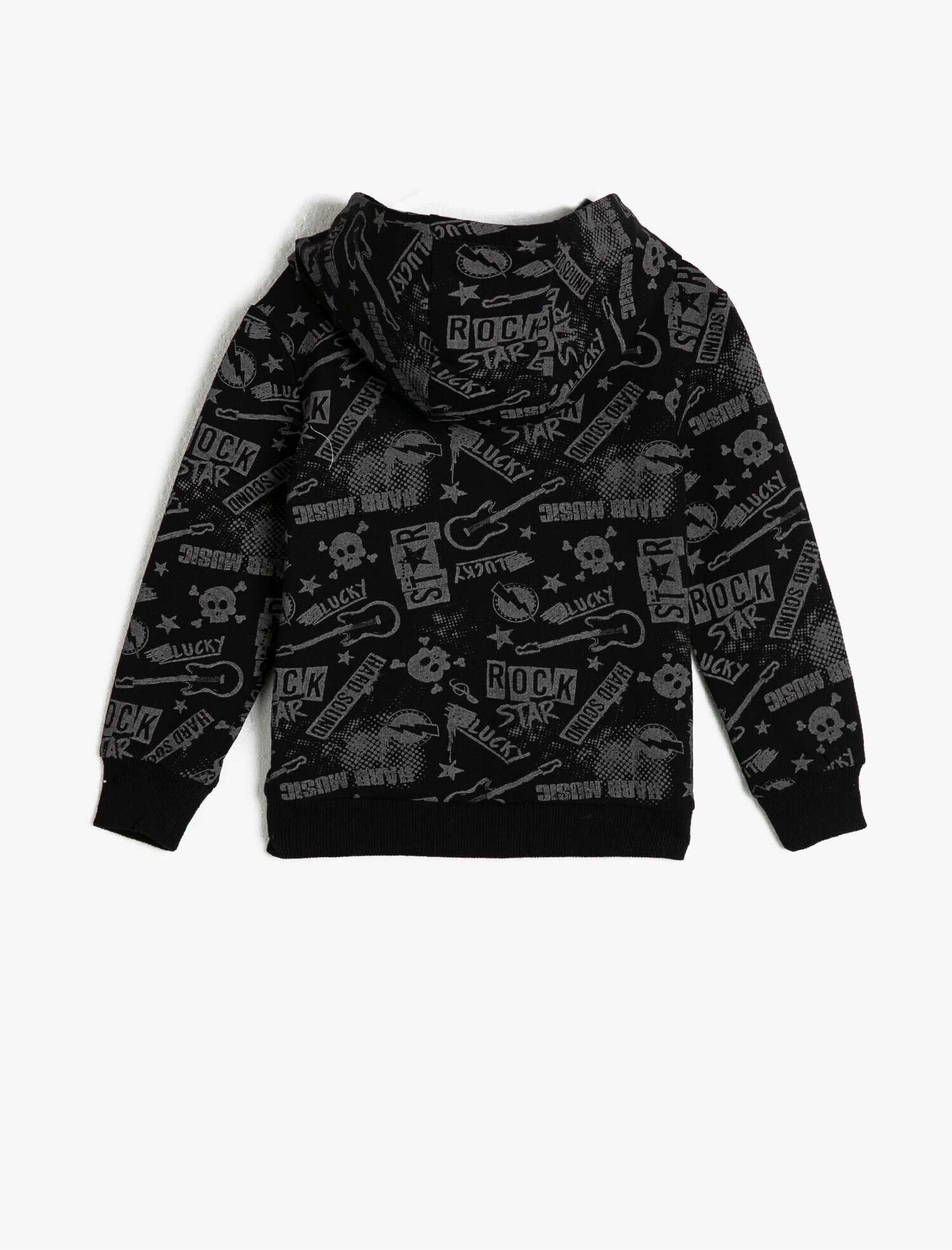 Erkek Çocuk Pamuklu Uzun Kollu Kapüşonlu Baskılı Sweatshirt