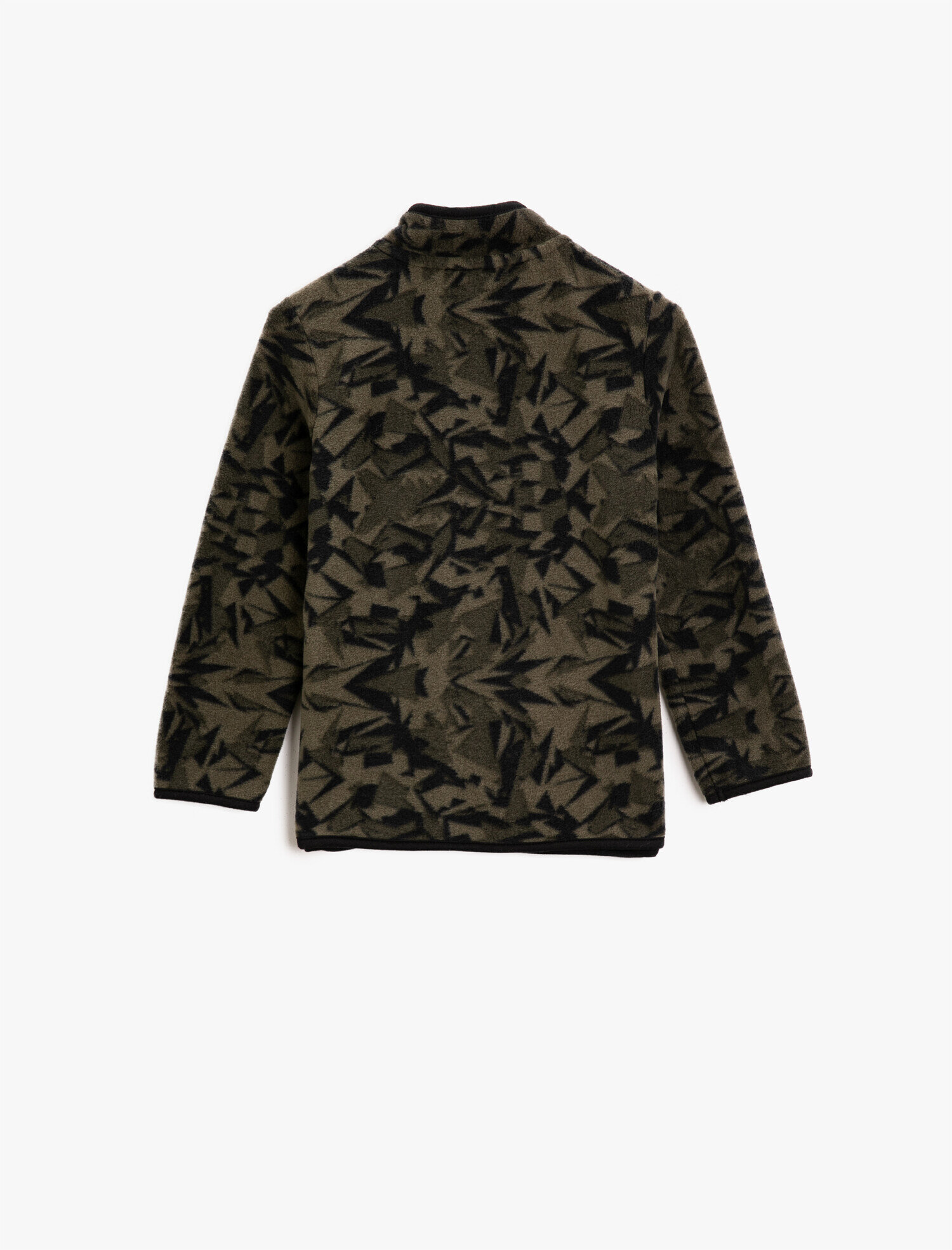  Erkek Çocuk Dik Yaka Uzun Kollu Kamuflaj Desenli Sweatshirt