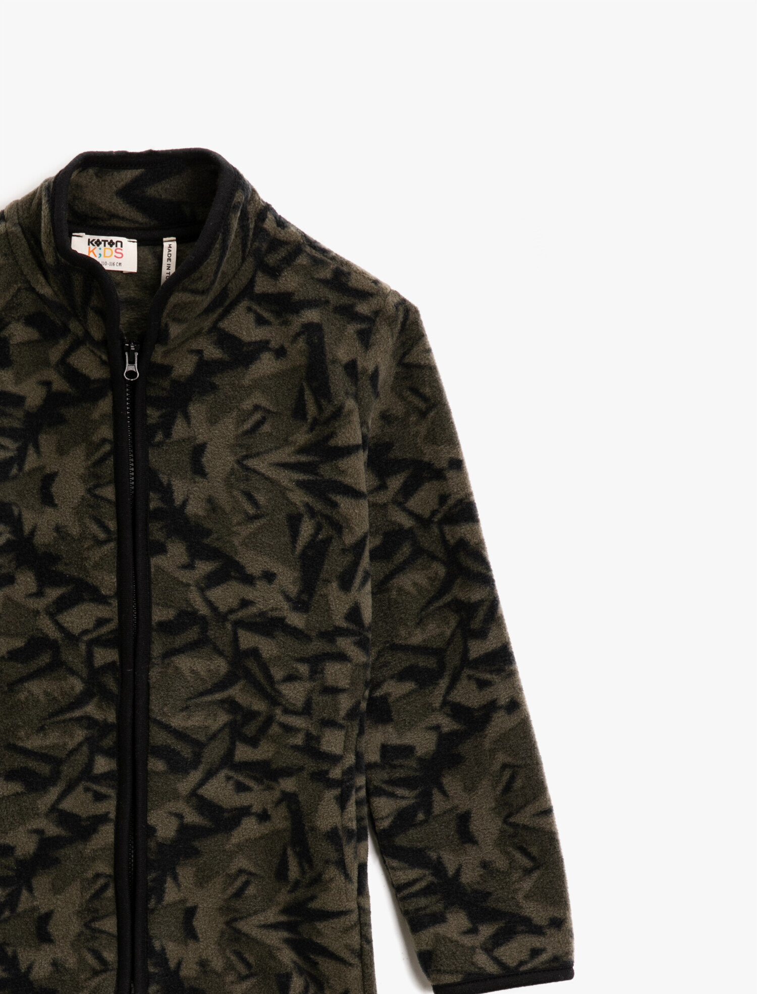  Erkek Çocuk Dik Yaka Uzun Kollu Kamuflaj Desenli Sweatshirt