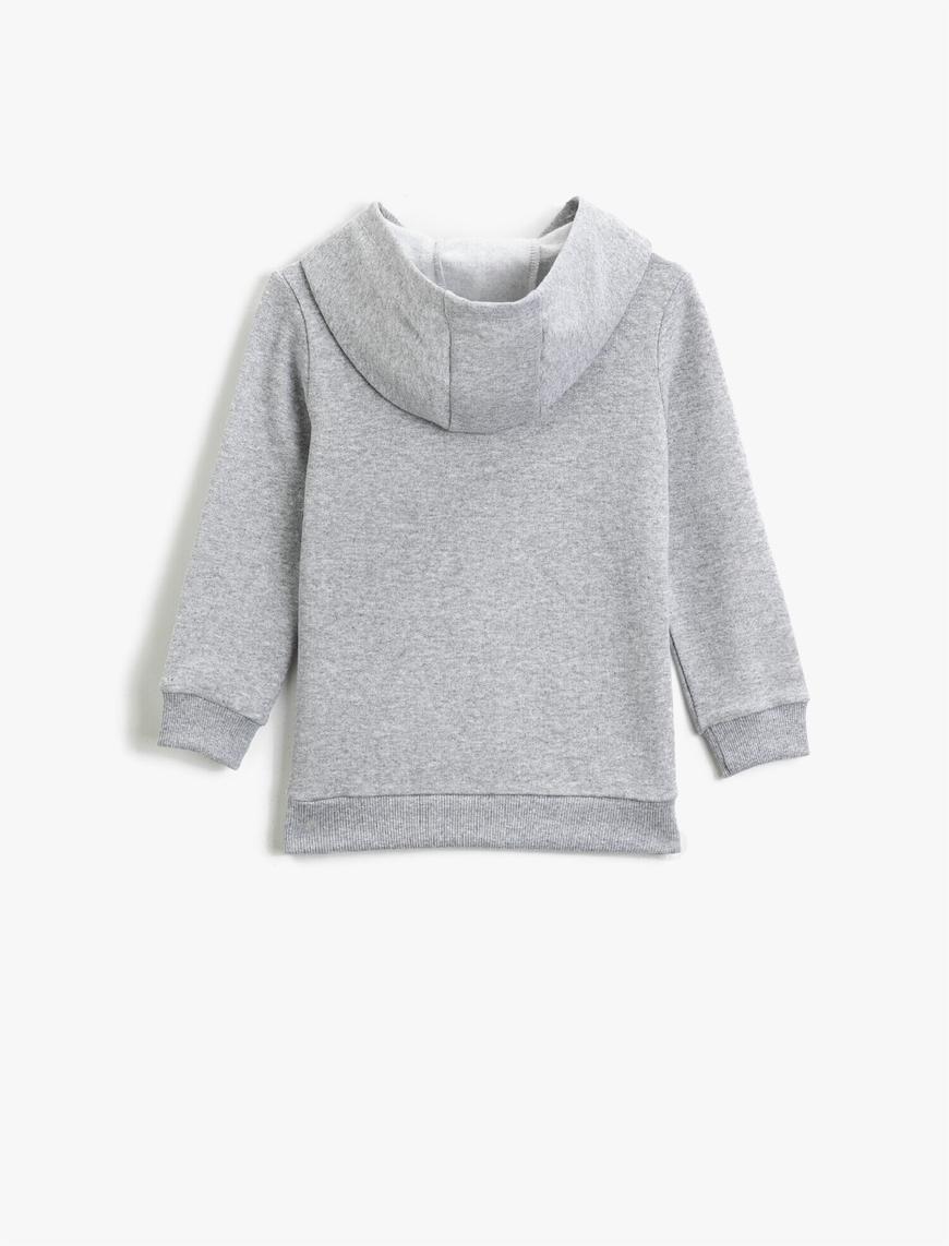  Erkek Çocuk Adventure Time Lisanslı Baskılı Kapüşonlu Uzun Kollu Sweatshirt