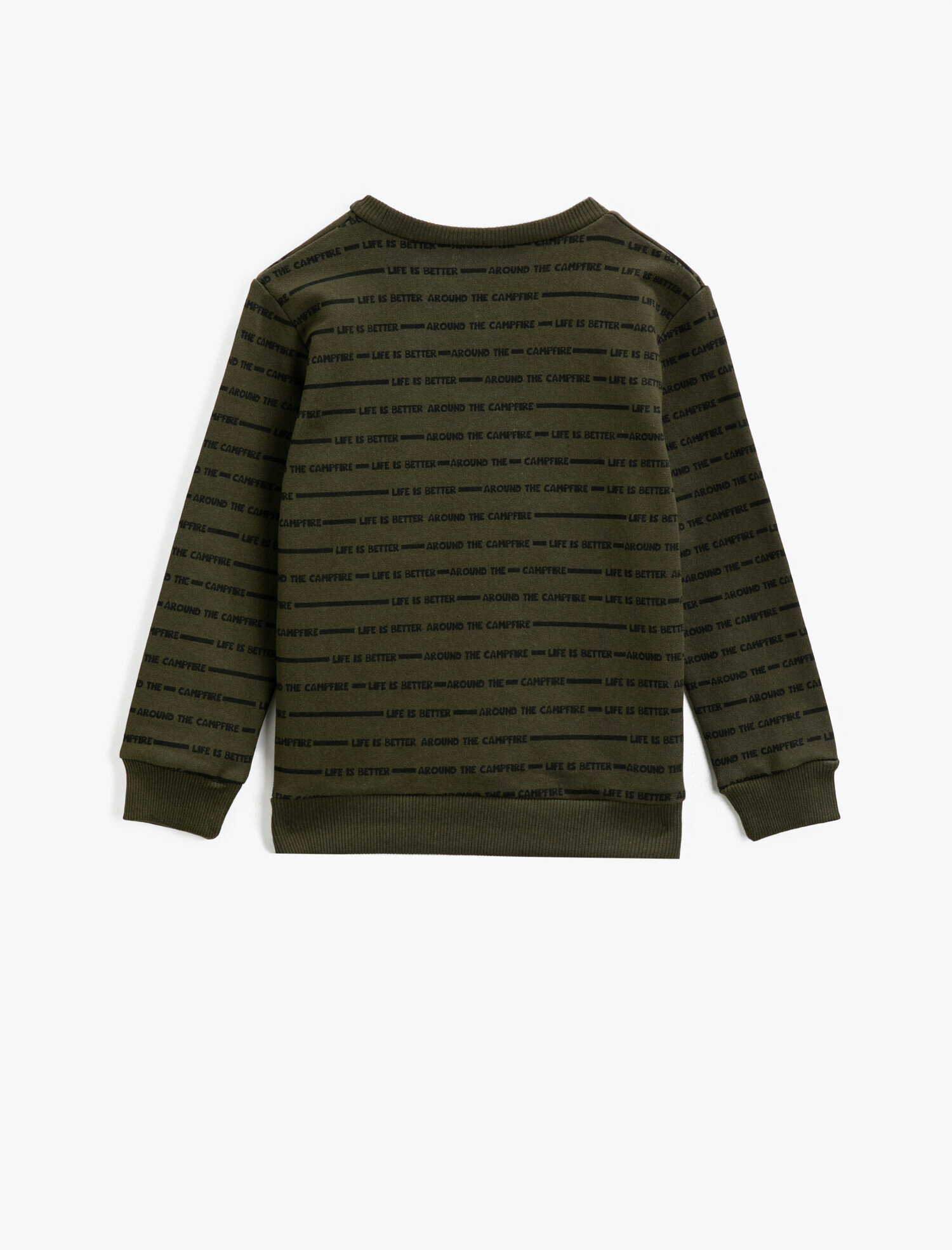  Erkek Çocuk Pamuklu Bisiklet Yaka Uzun Kollu Çizgili Sweatshirt