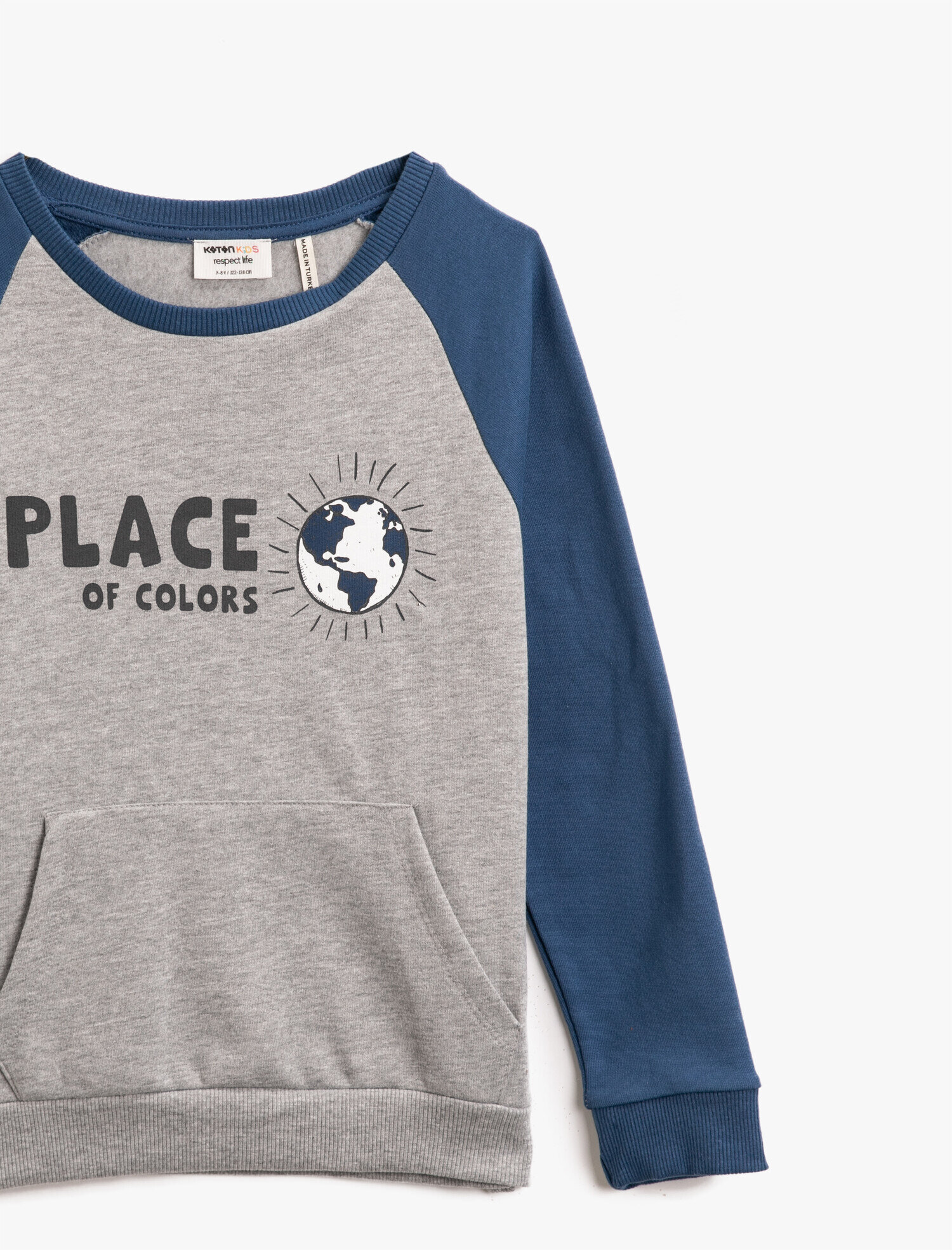  Erkek Çocuk Pamuklu Bisiklet Yaka Uzun Kollu Baskılı Sweatshirt