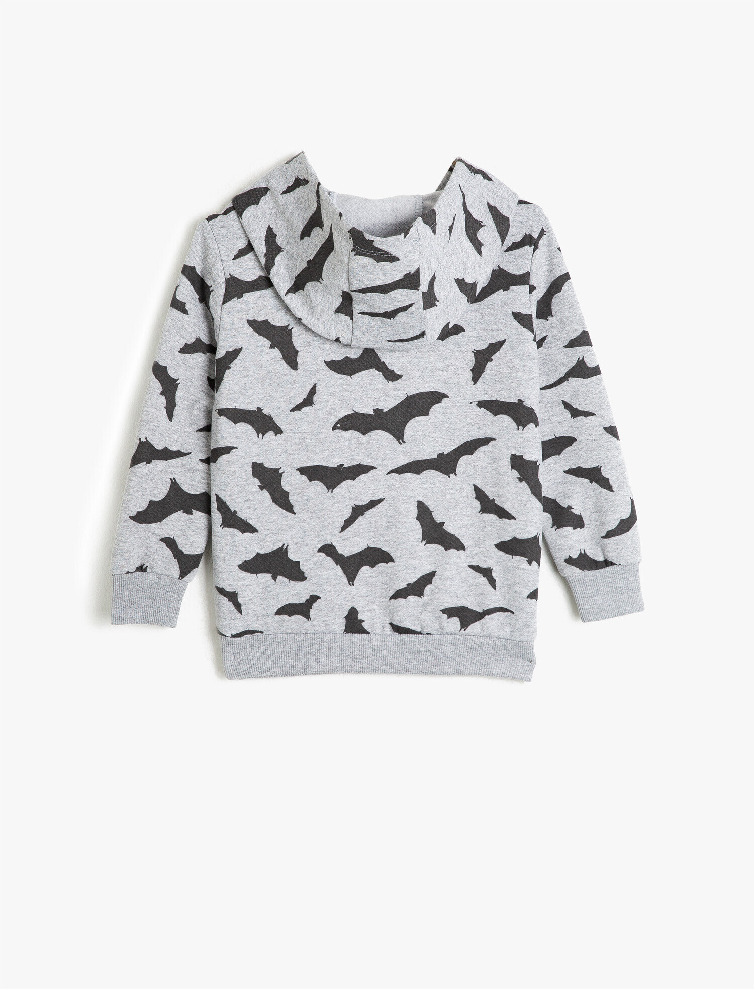  Erkek Çocuk Baskılı Kapüşonlu Uzun Kollu Sweatshirt