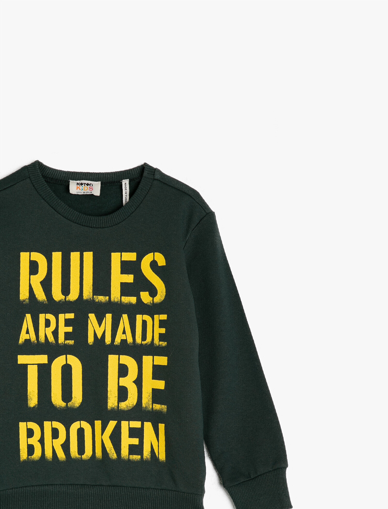  Erkek Çocuk Pamuklu Uzun Kollu Bisiklet Yaka Baskılı Sweatshirt