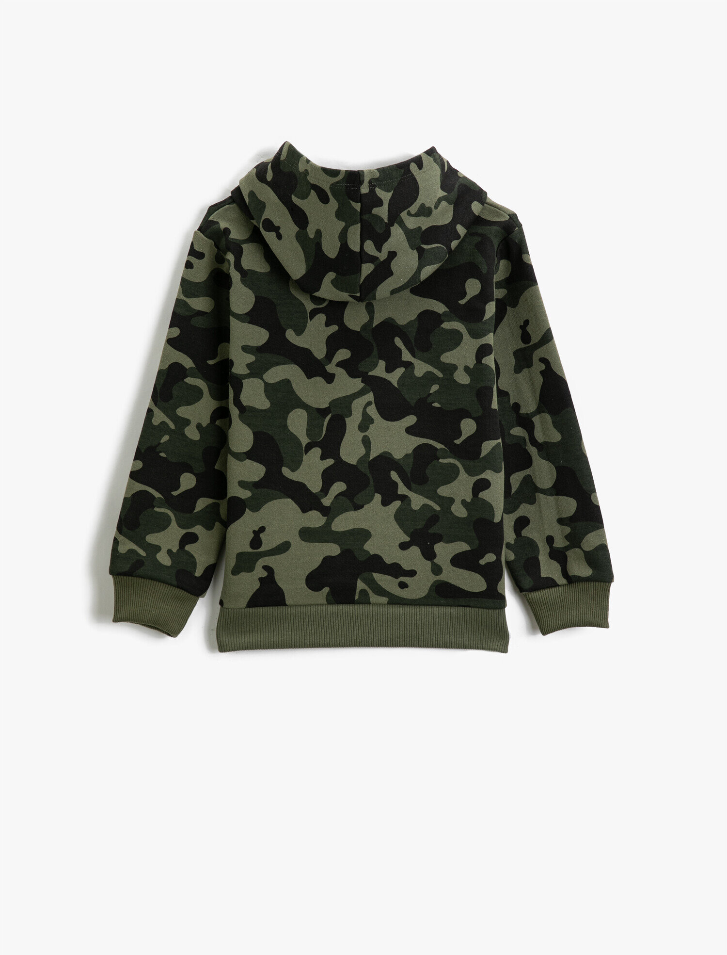  Erkek Çocuk Kapüşonlu Uzun Kollu Kamuflaj Desenli Sweatshirt