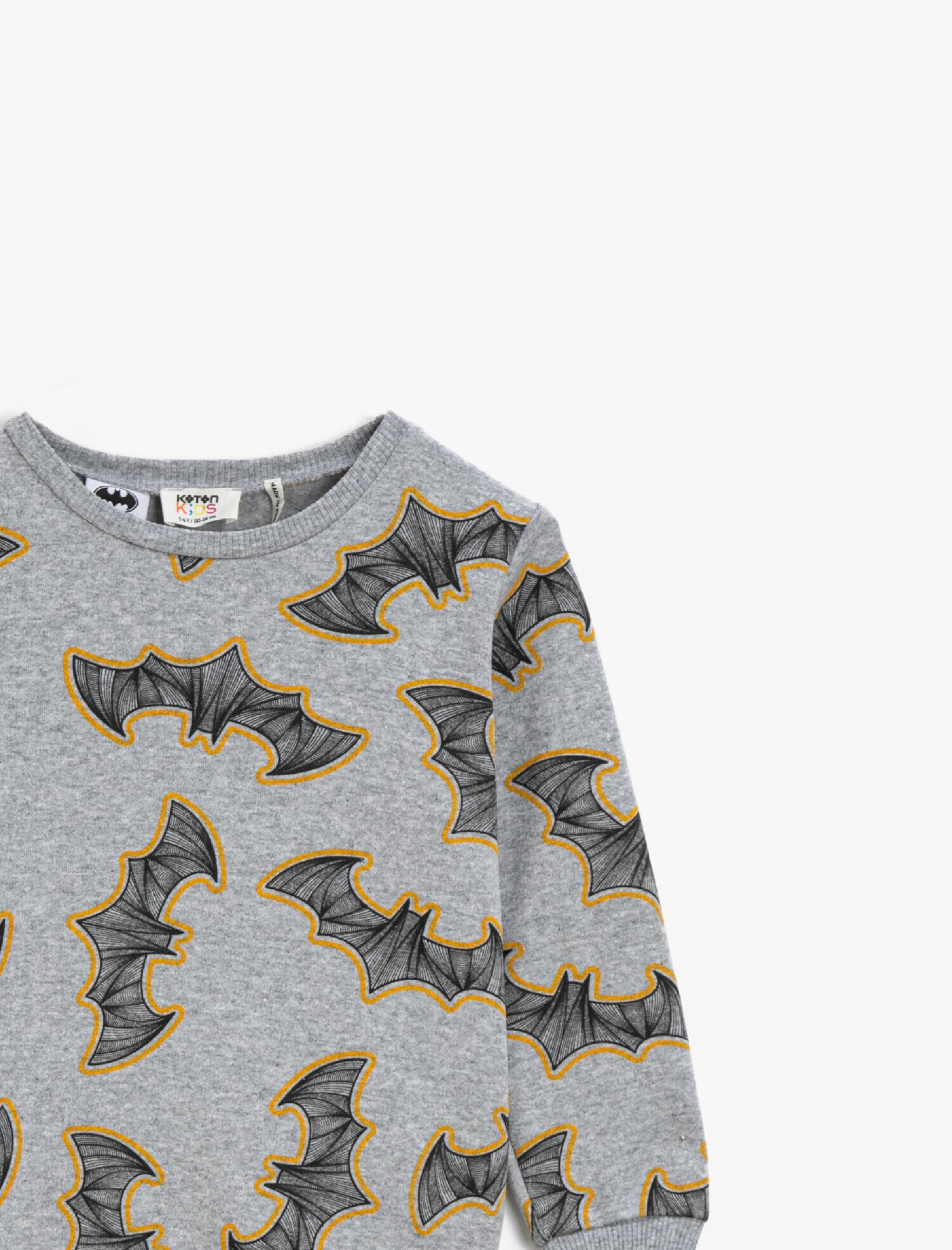 Erkek Çocuk Batman Lisansli Baskılı Bisiklet Yaka Uzun Kollu Sweatshirt