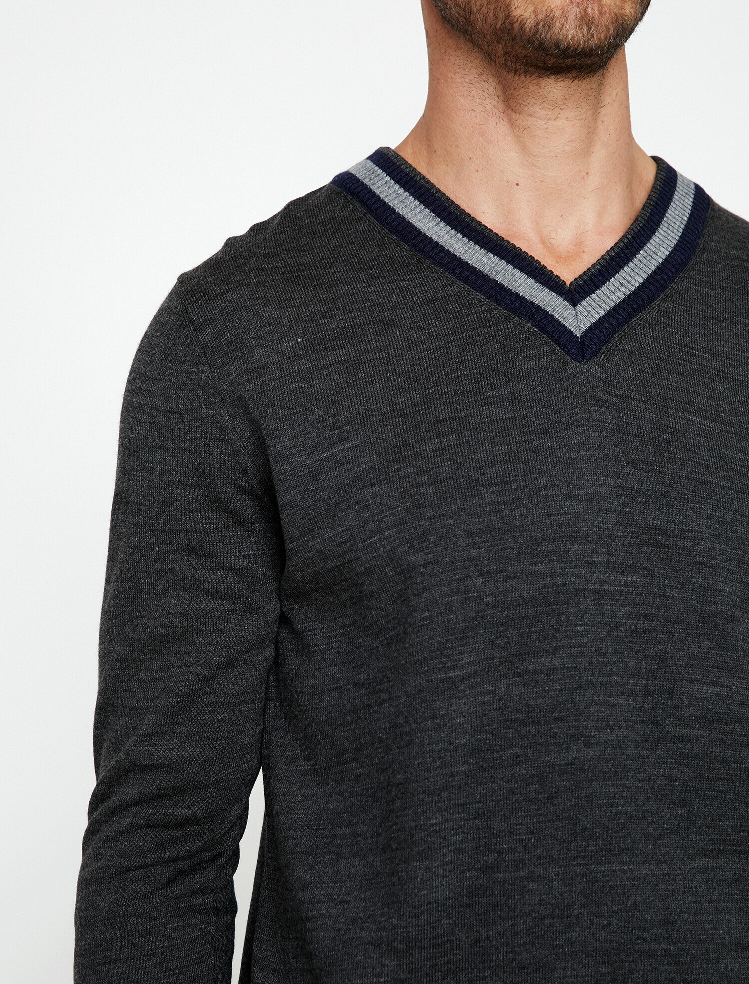   Çizgili Triko Kazak