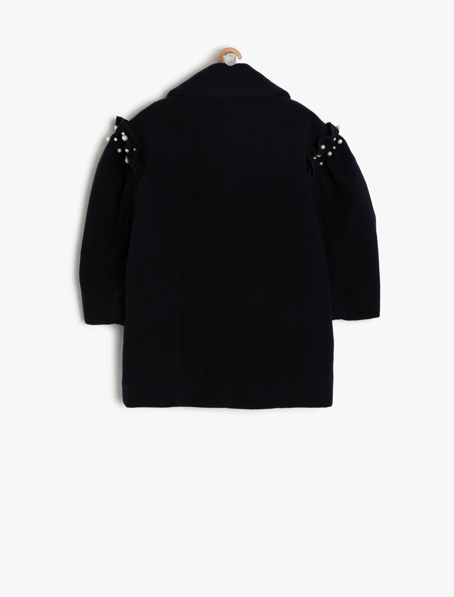  Kız Çocuk Düğme Detaylı Kaban