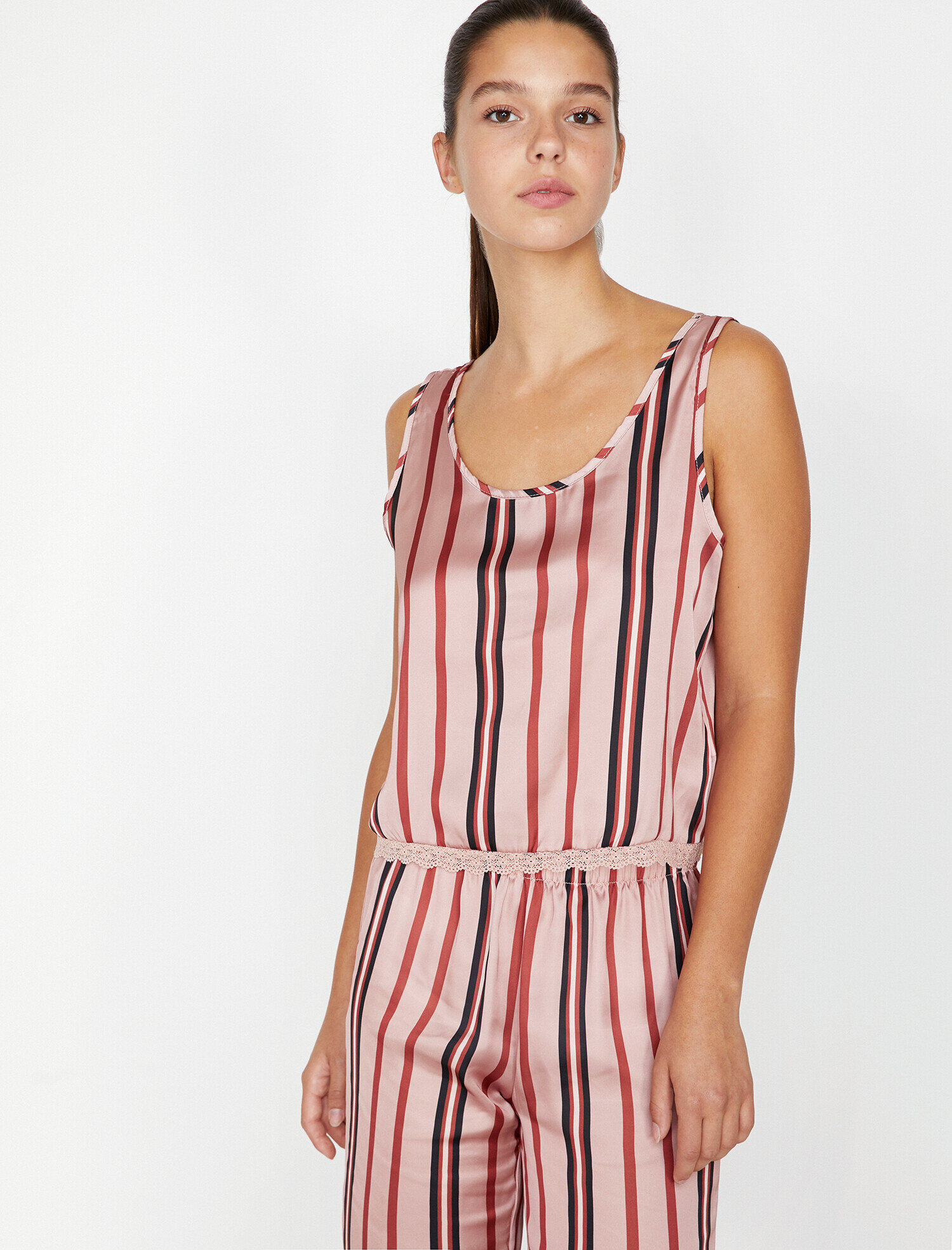   Çizgili Pijama Üstü