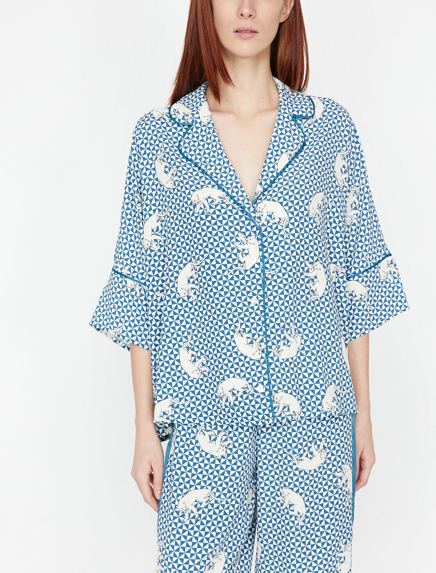   Desenli Pijama Üstü