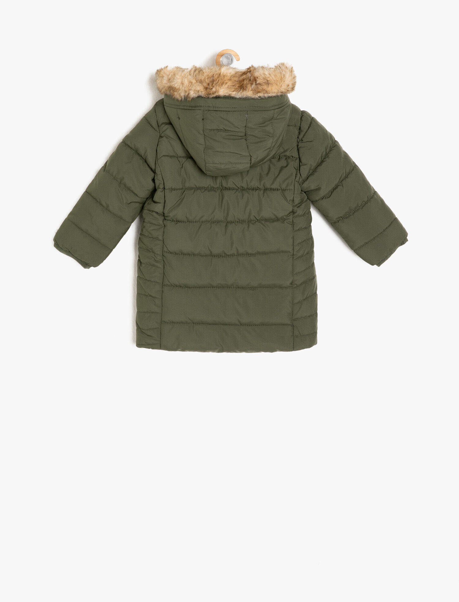  Kız Bebek Suni Kürk Detaylı Kaban