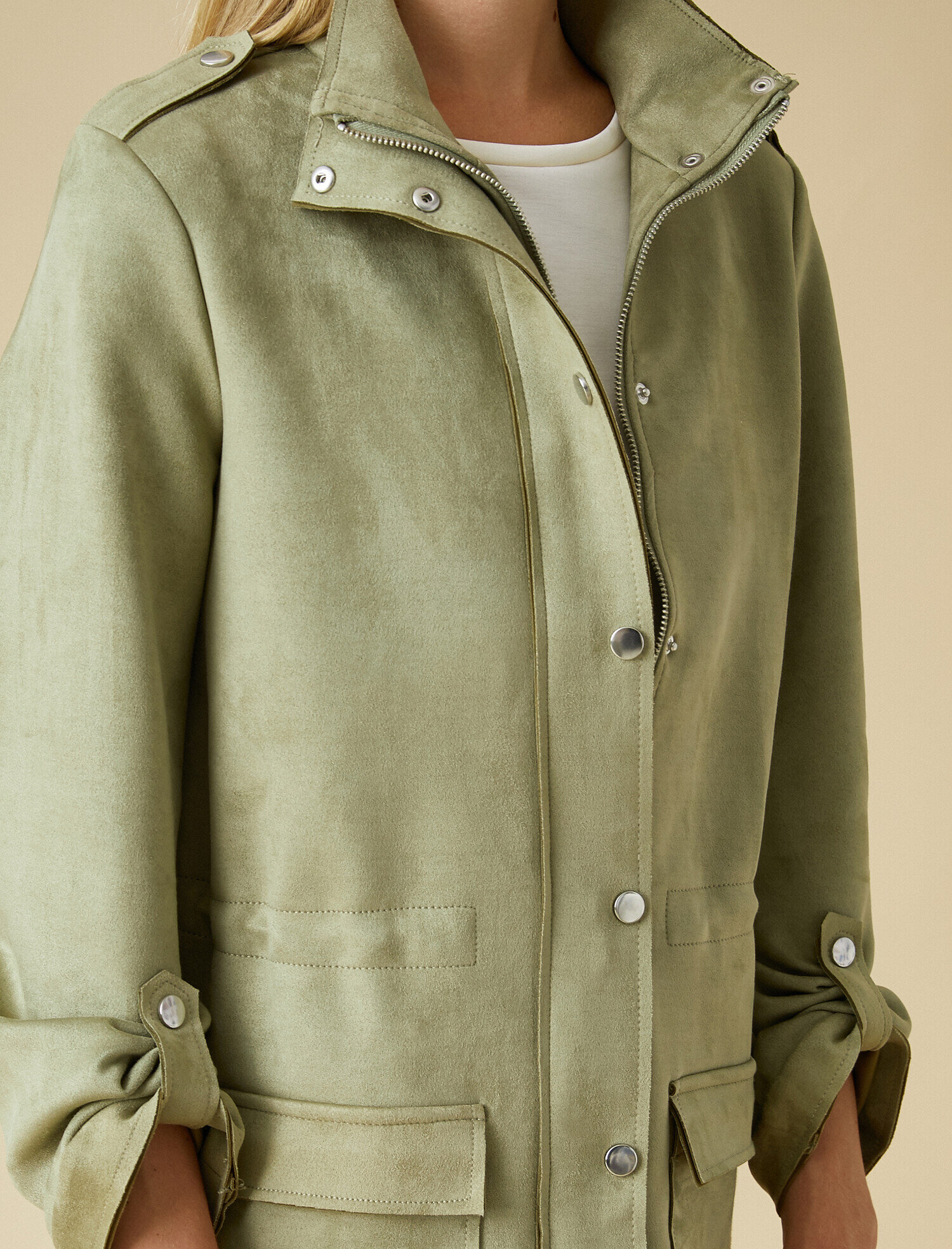   Süet Görünümlü Parka