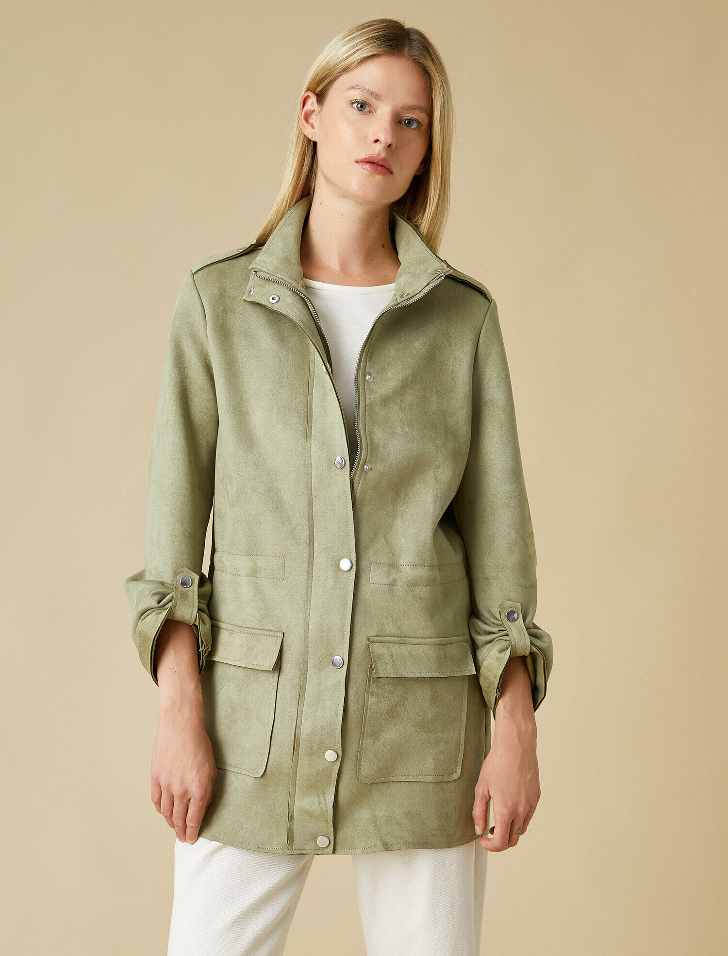   Süet Görünümlü Parka