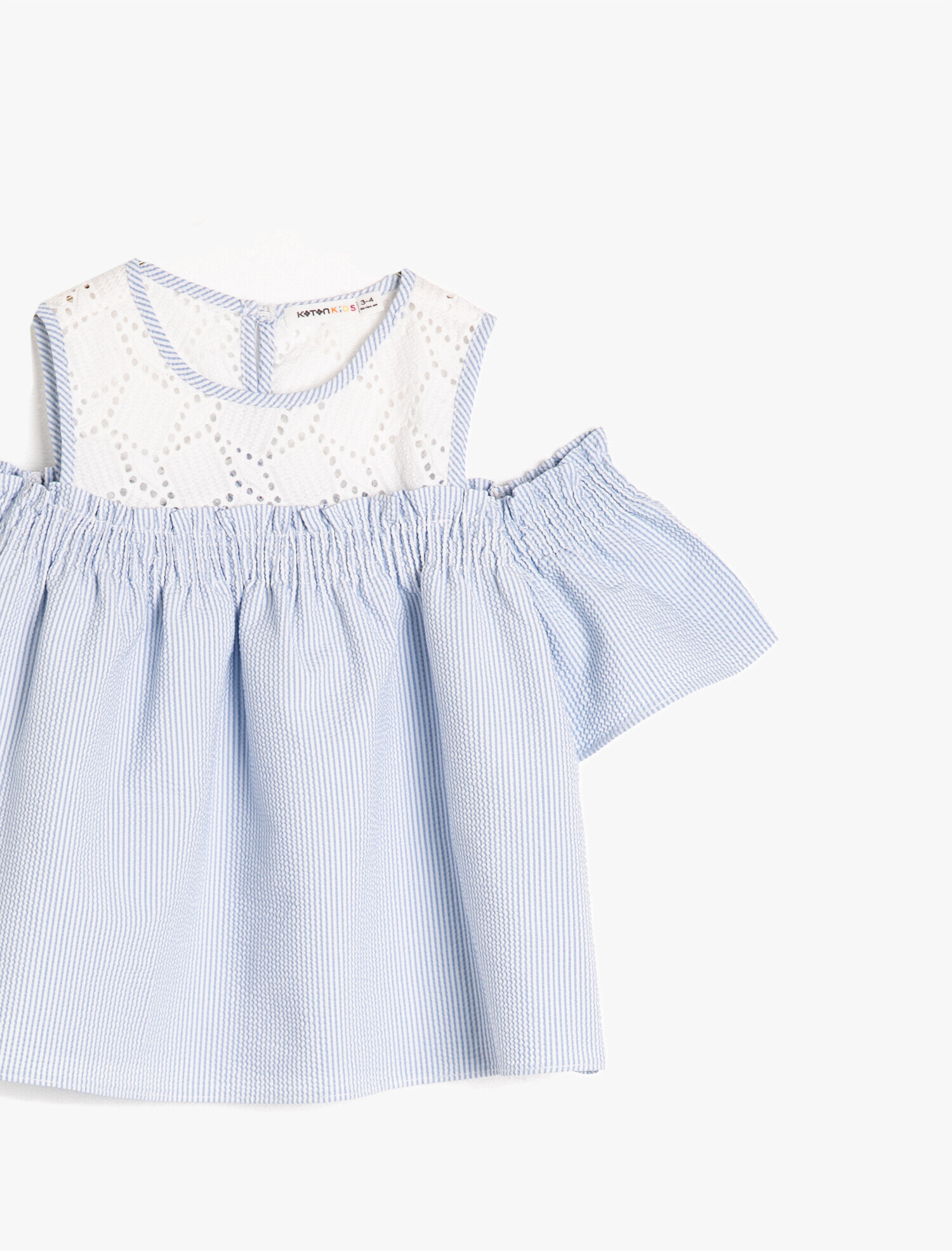  Kız Çocuk Dantelli Kısa Kollu Bisiklet Yaka Bluz