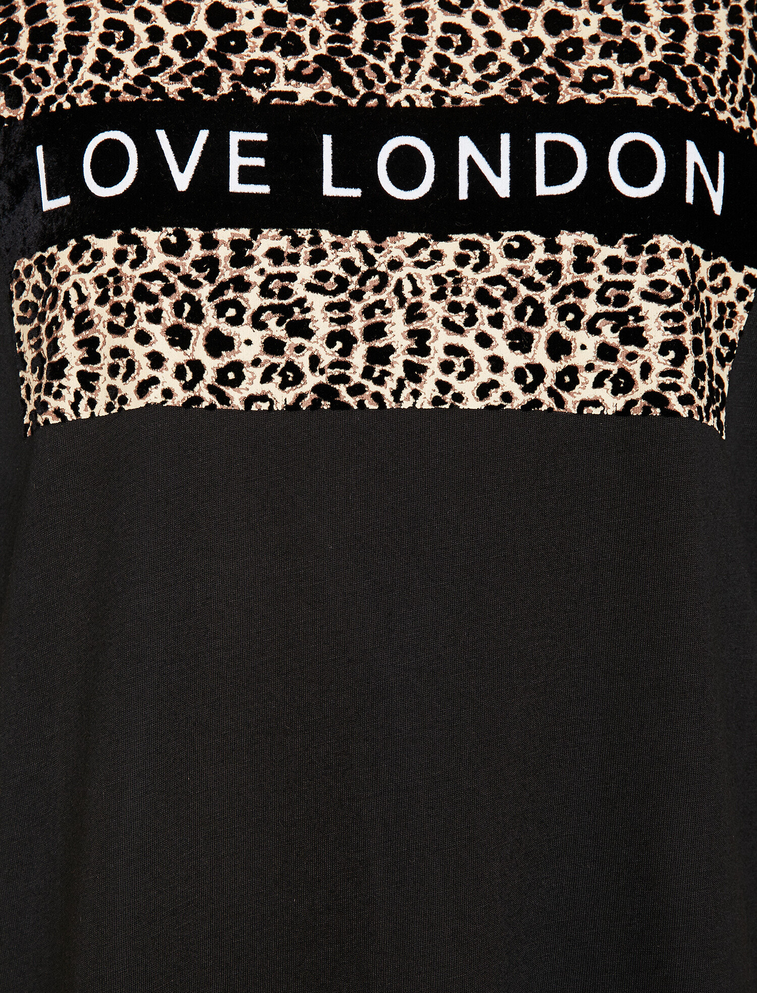   Leopar Desenli Baskılı Bisiklet Yaka Standart Kalıp Tişört