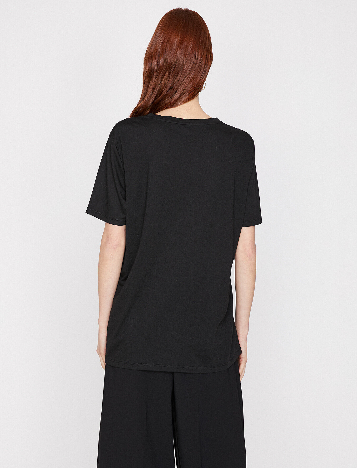   Leopar Desenli Baskılı Bisiklet Yaka Standart Kalıp Tişört