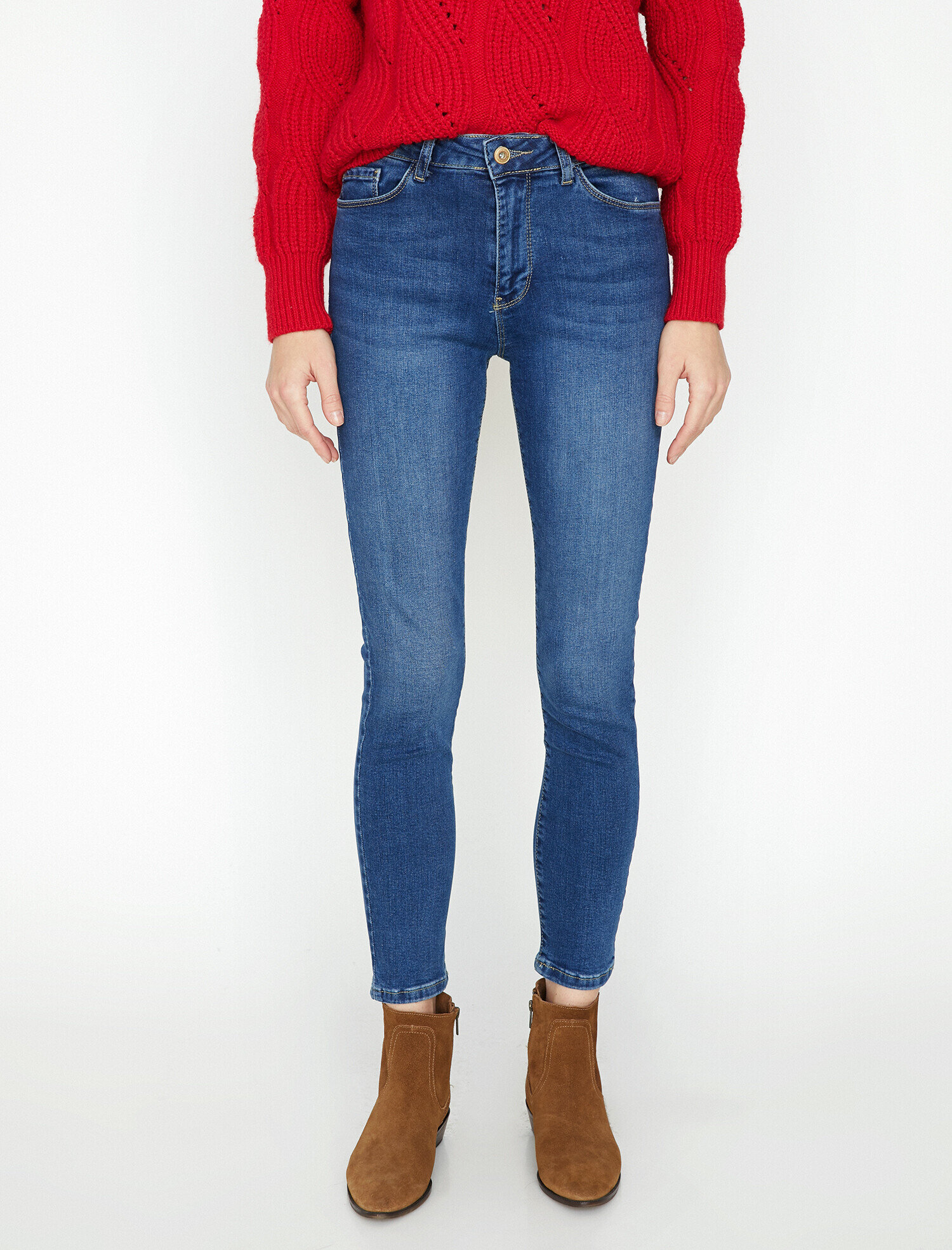   Carmen Jean - Yüksek Bel Dar Kesim Dar Paça Pantolon