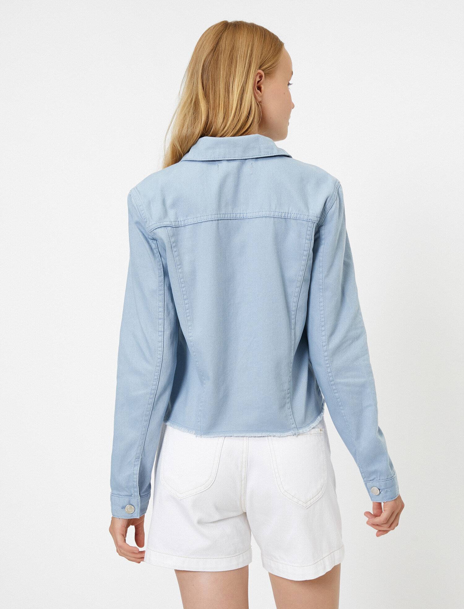   Düğme Detaylı Jean Ceket