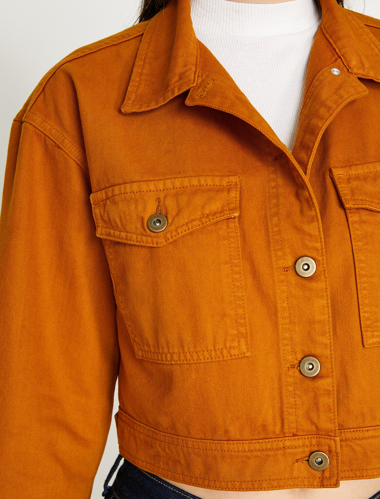 Klasik Yaka Jean Ceket