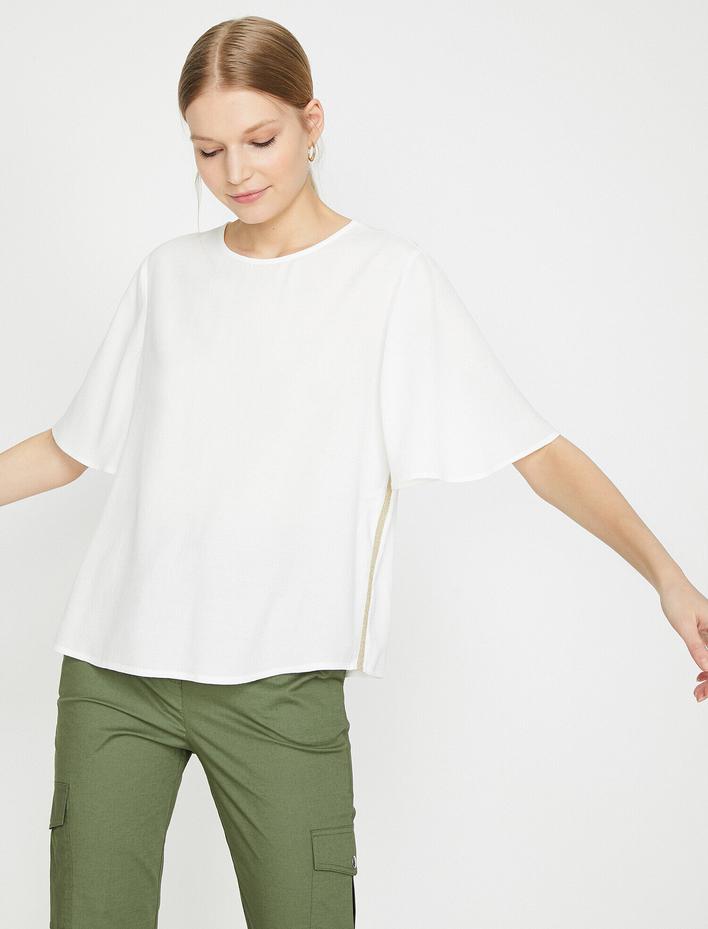  Şerit Detaylı Bluz