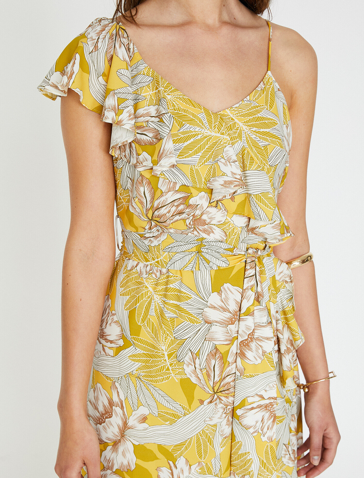   Çiçek Desenli Midi Boy Elbise