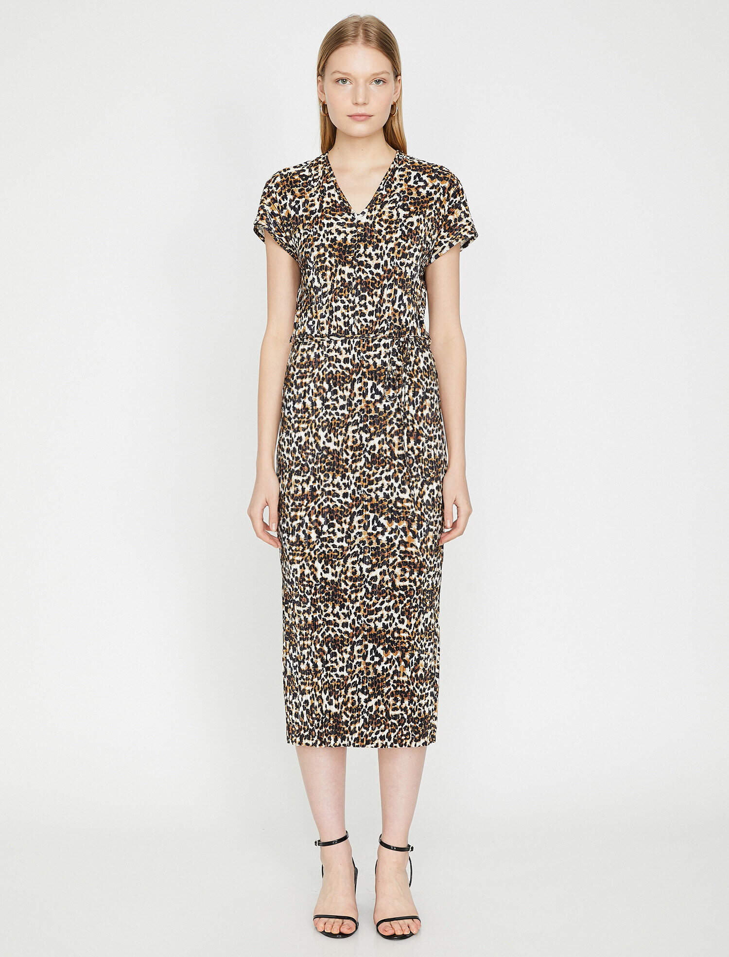   Leopar Desenli Elbise