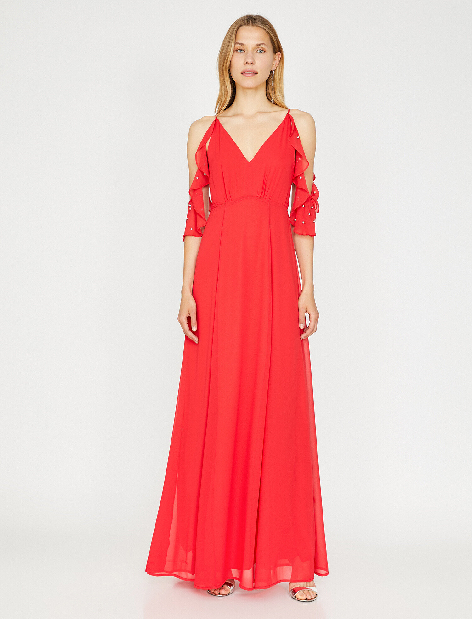   Taş Detaylı Abiye Elbise