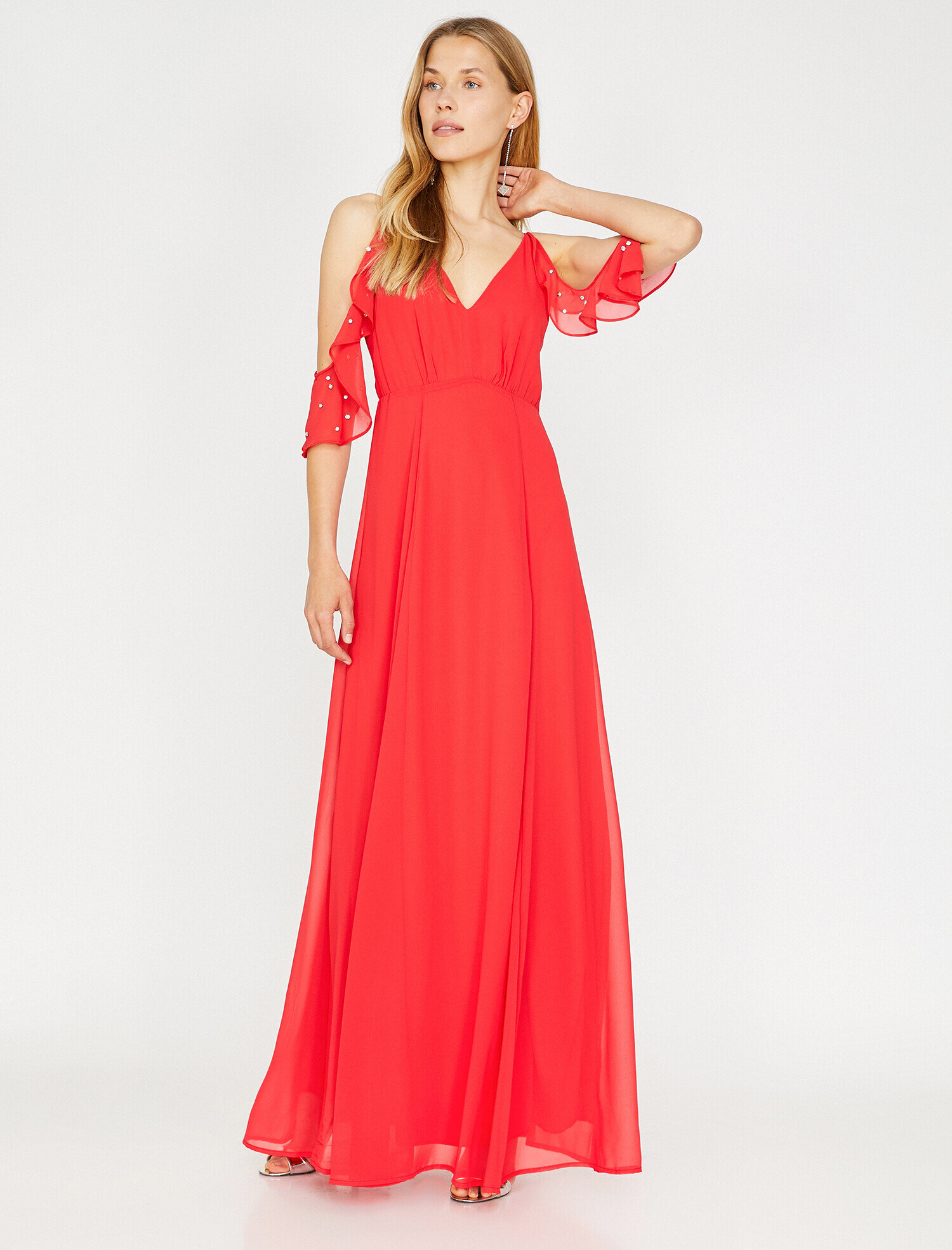   Taş Detaylı Abiye Elbise