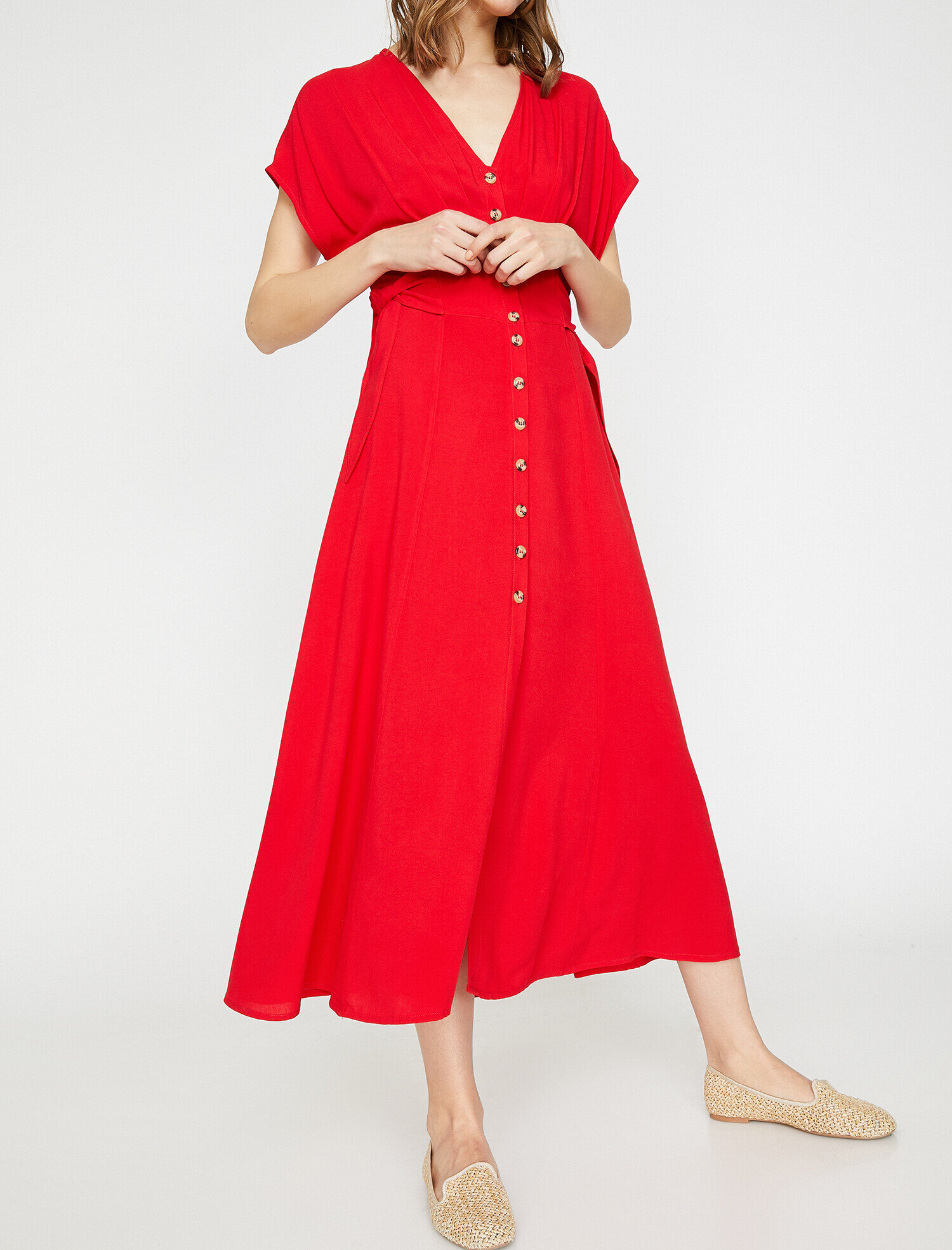   Kırmızı Gömlek Elbise