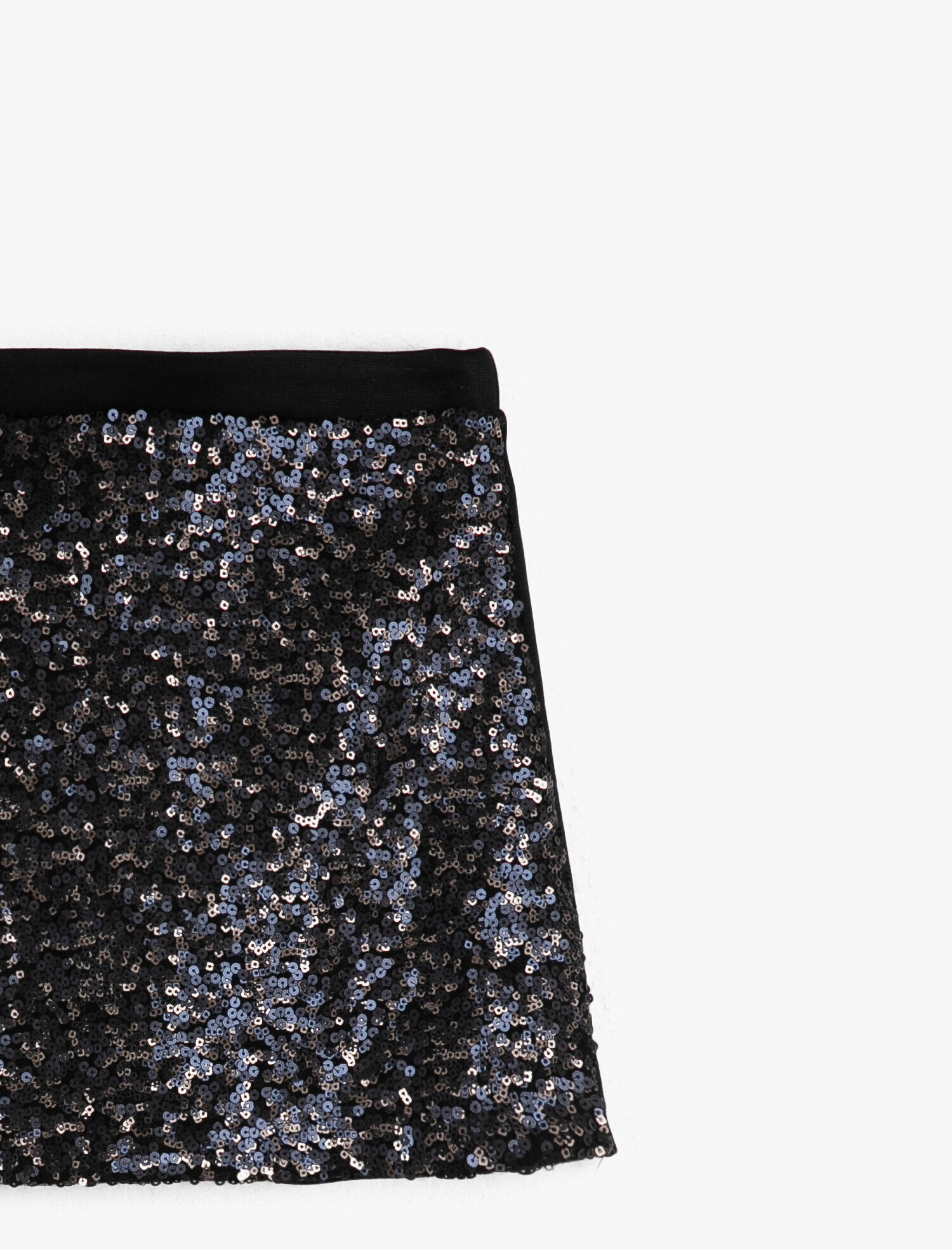 Kız Çocuk Önü Pullu Esnek Kalın Kumaştan Dar Kısa Etek