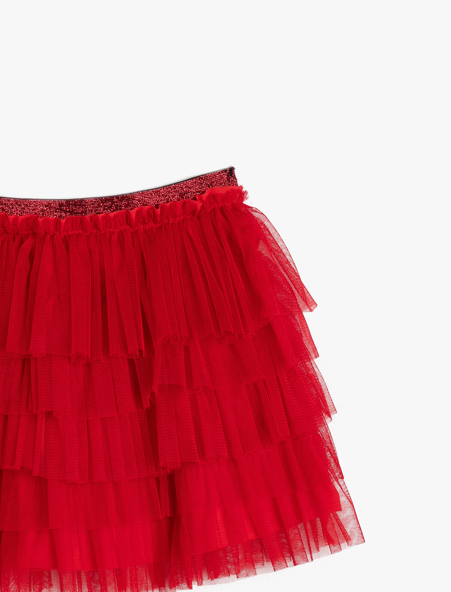  Kız Çocuk Katkat Beli Simli Lastikli Orta Boy Tütü Etek