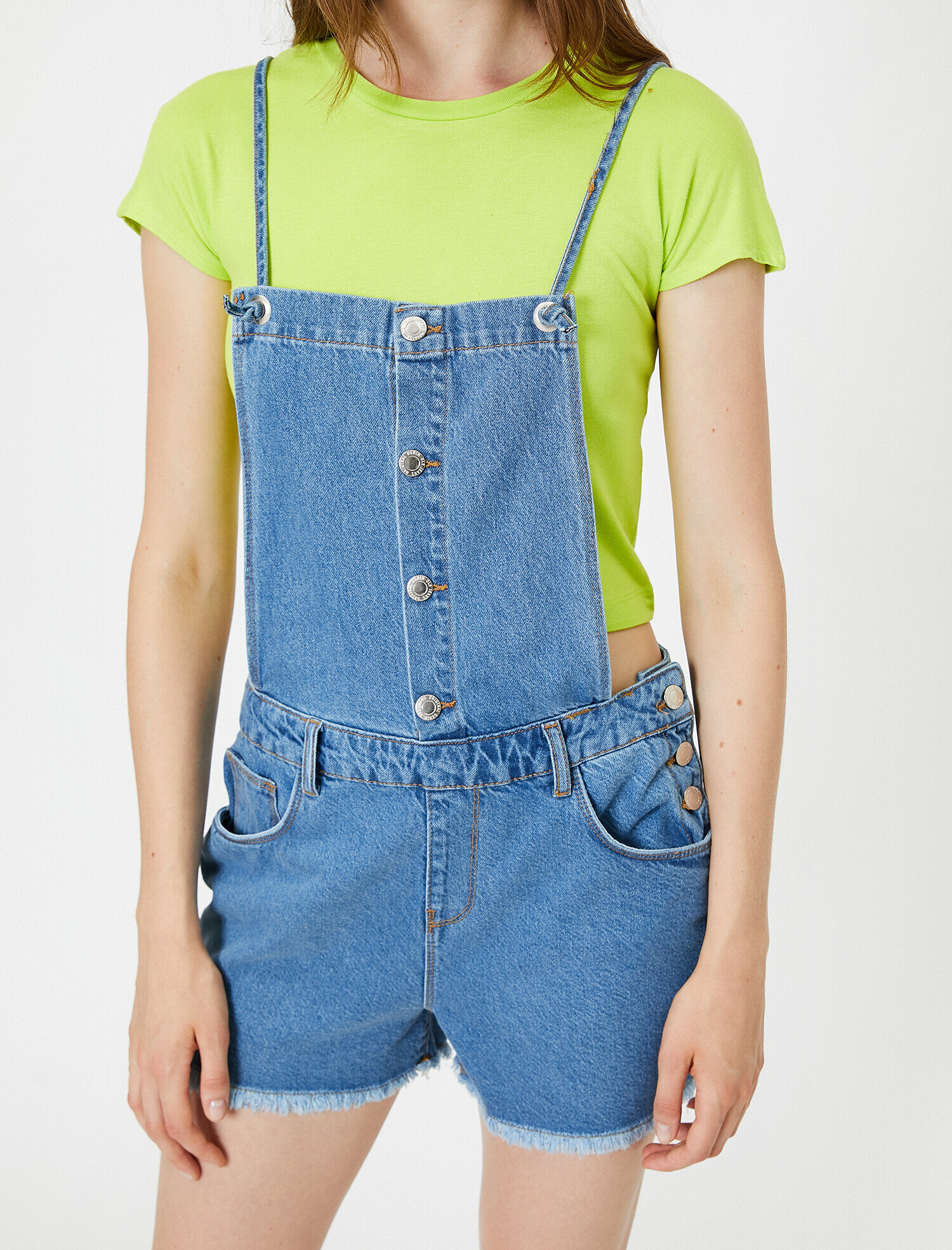   Düğme Detaylı Jean Tulum