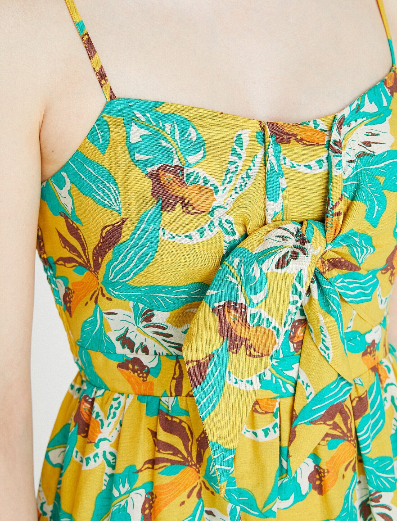   Doğal Dokulu Elbise Keten Karışımlı