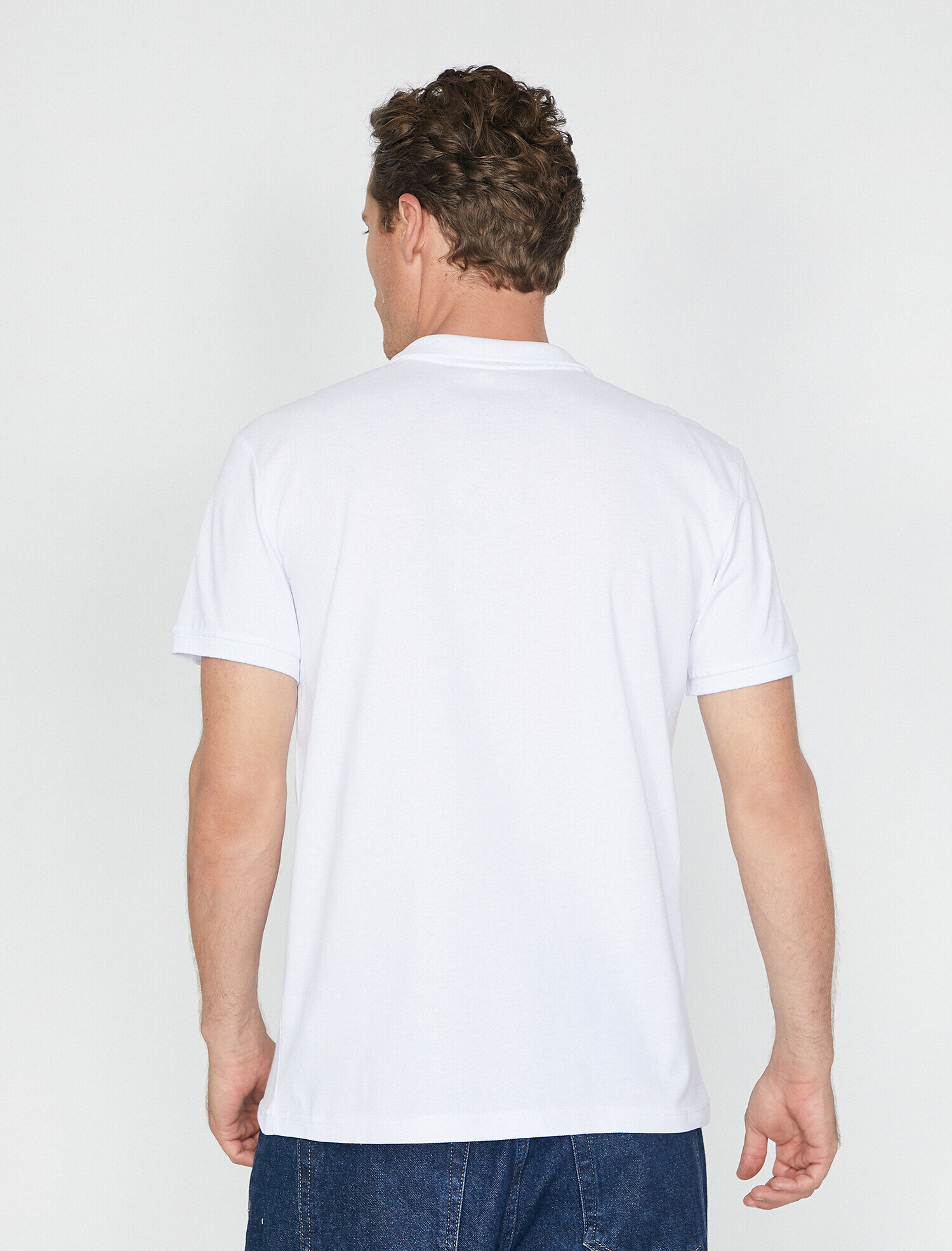 Polo Yaka Baskılı Pike Kumaş Slim Fit Tişört