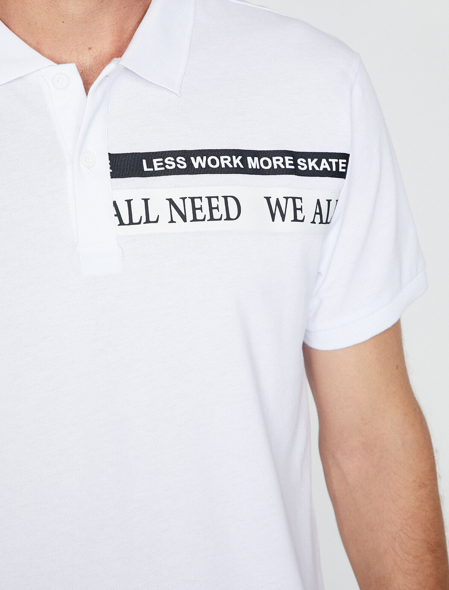 Polo Yaka Baskılı Pike Kumaş Slim Fit Tişört