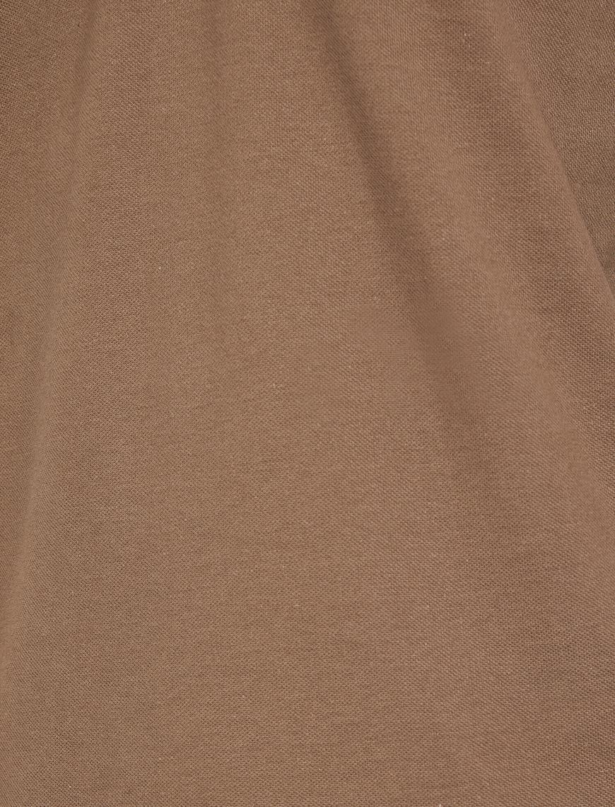   Polo Yaka Yanları Şerit Detaylı Pike Kumaş Slim Fit Tişört